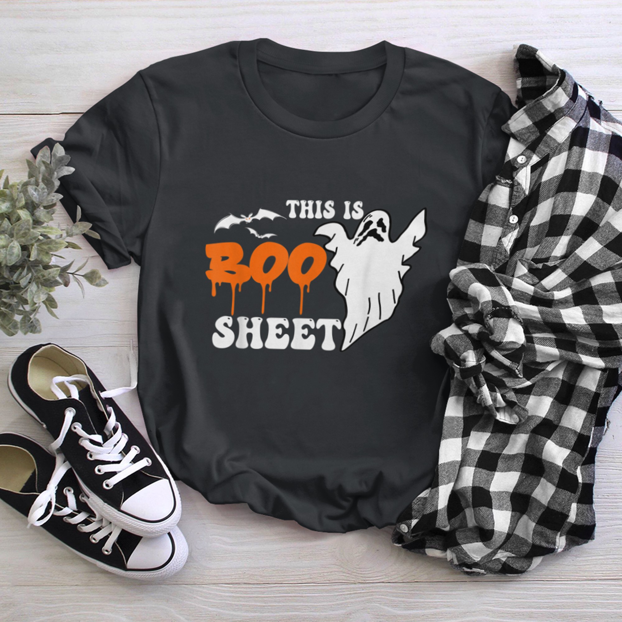 Happy Halloween This Is Boo Sheet Funny Costume Men Women t-shirt black