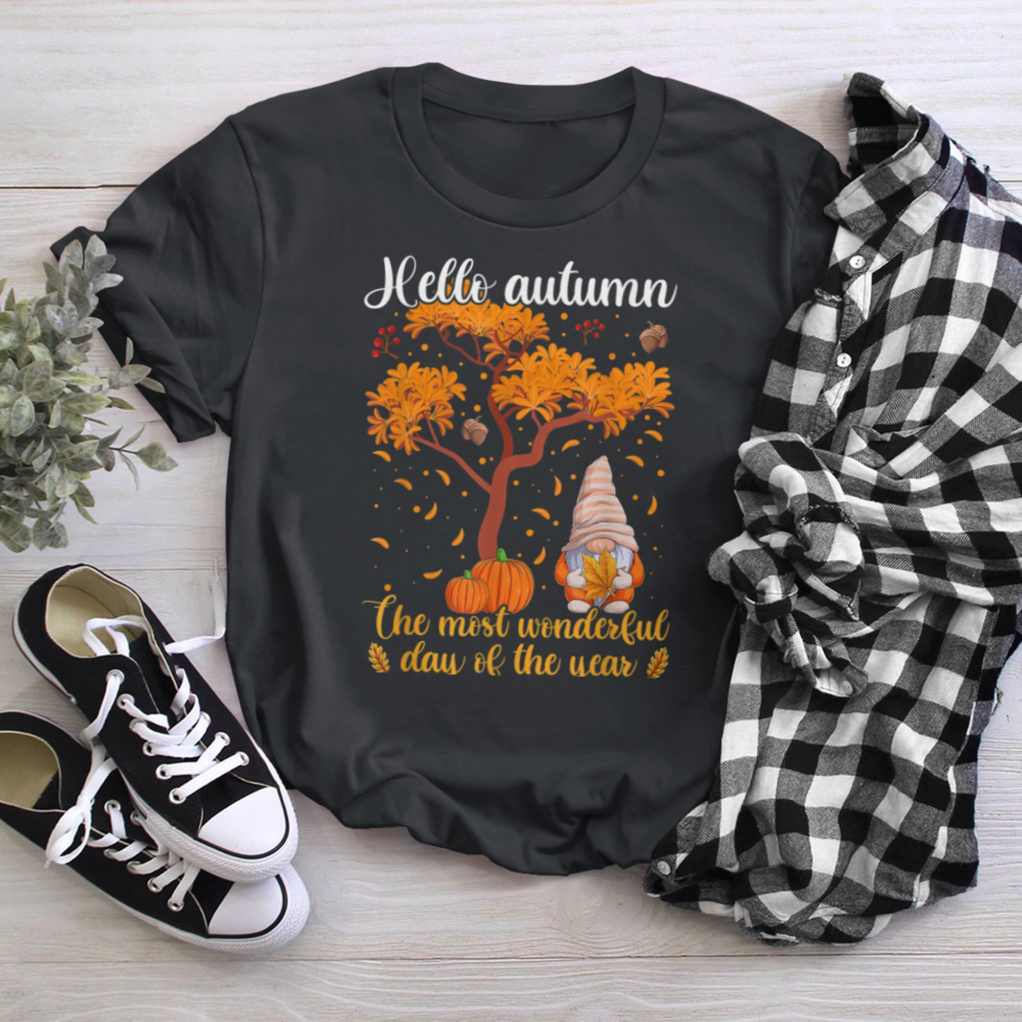 Hello Autumn The Most Wonderful Time Of The Year (1) t-shirt black