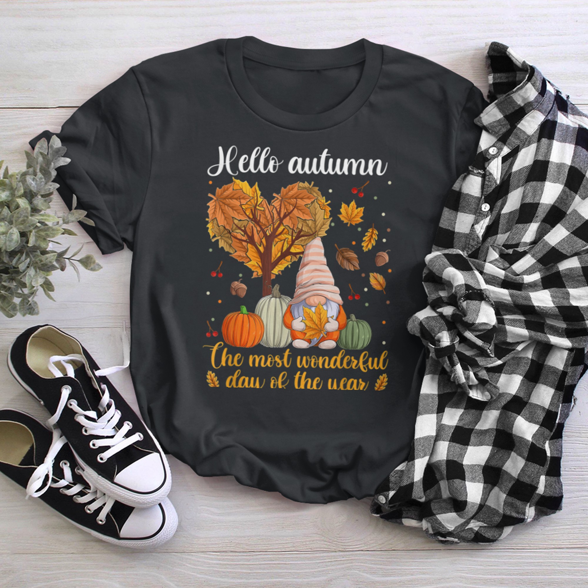 Hello Autumn The Most Wonderful Time Of The Year t-shirt black