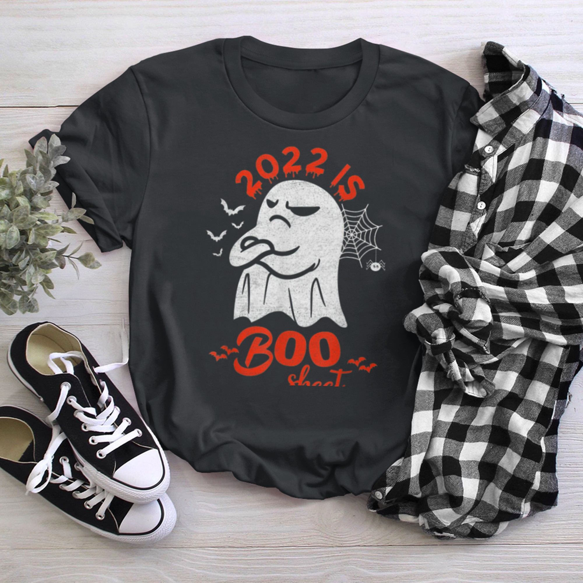 Is Boo Sheet Ghost Retro Halloween Costume Men Women t-shirt black