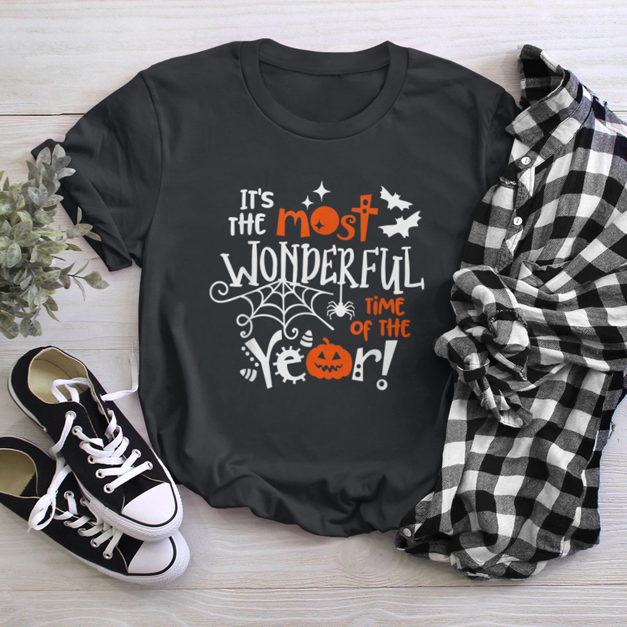 It's The Most -Wonderful Time Of The Year Black Cat-Hallowee t-shirt black