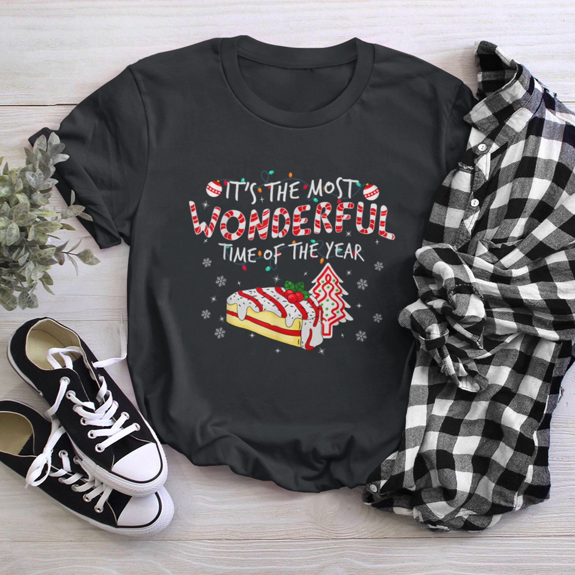 It's The Most Wonderful Time Of The Year - Christmas Cake t-shirt black