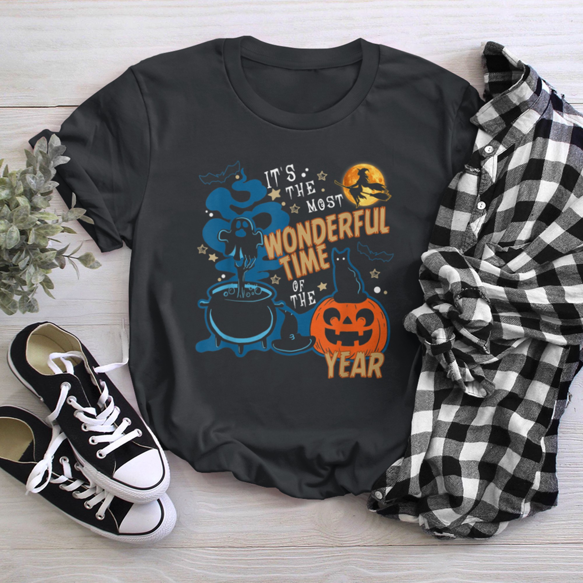 It's The Most Wonderful Time Of The Year Black Cat Halloween (16) t-shirt black