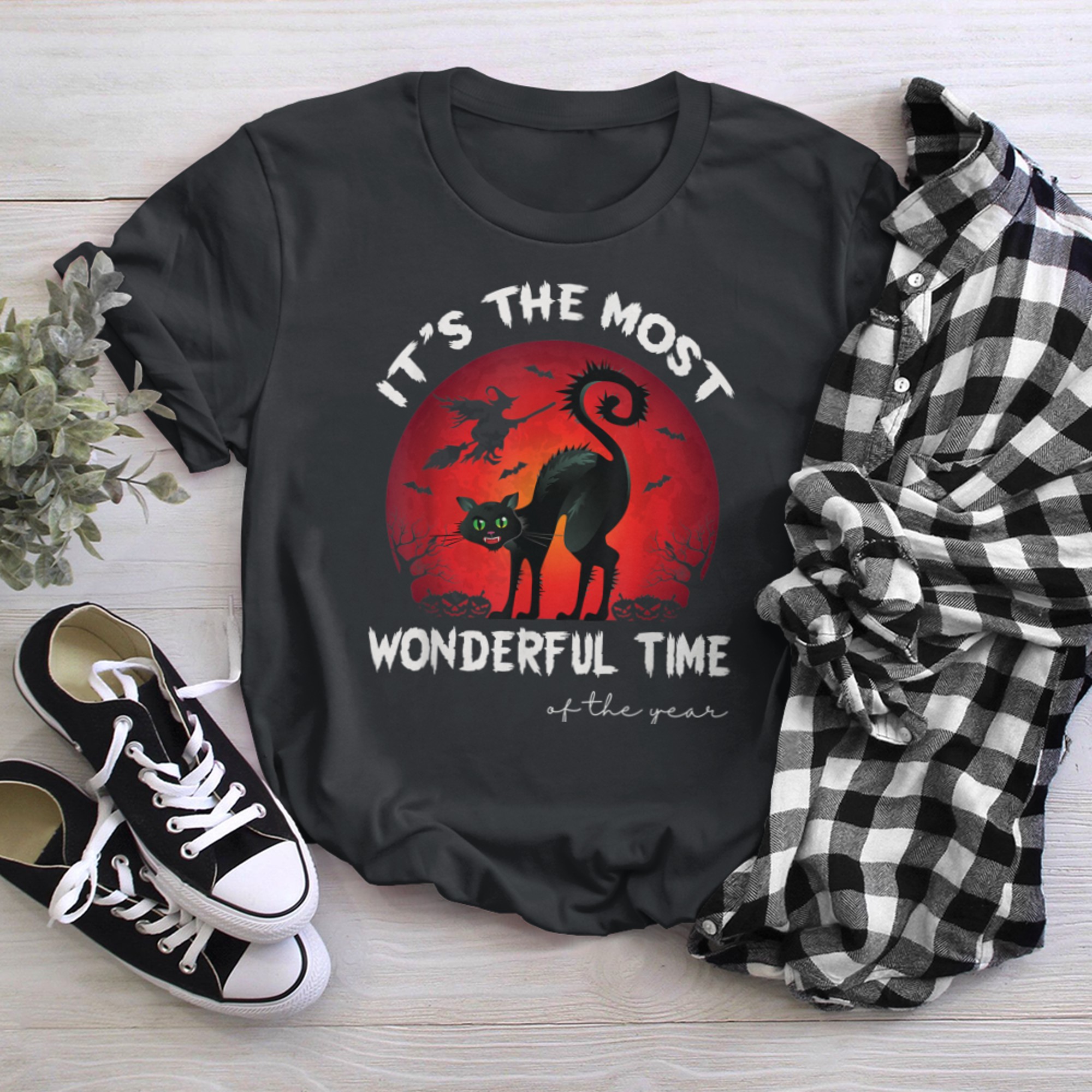 It's The Most Wonderful Time Of the Year Black Cat Halloween (19) t-shirt black