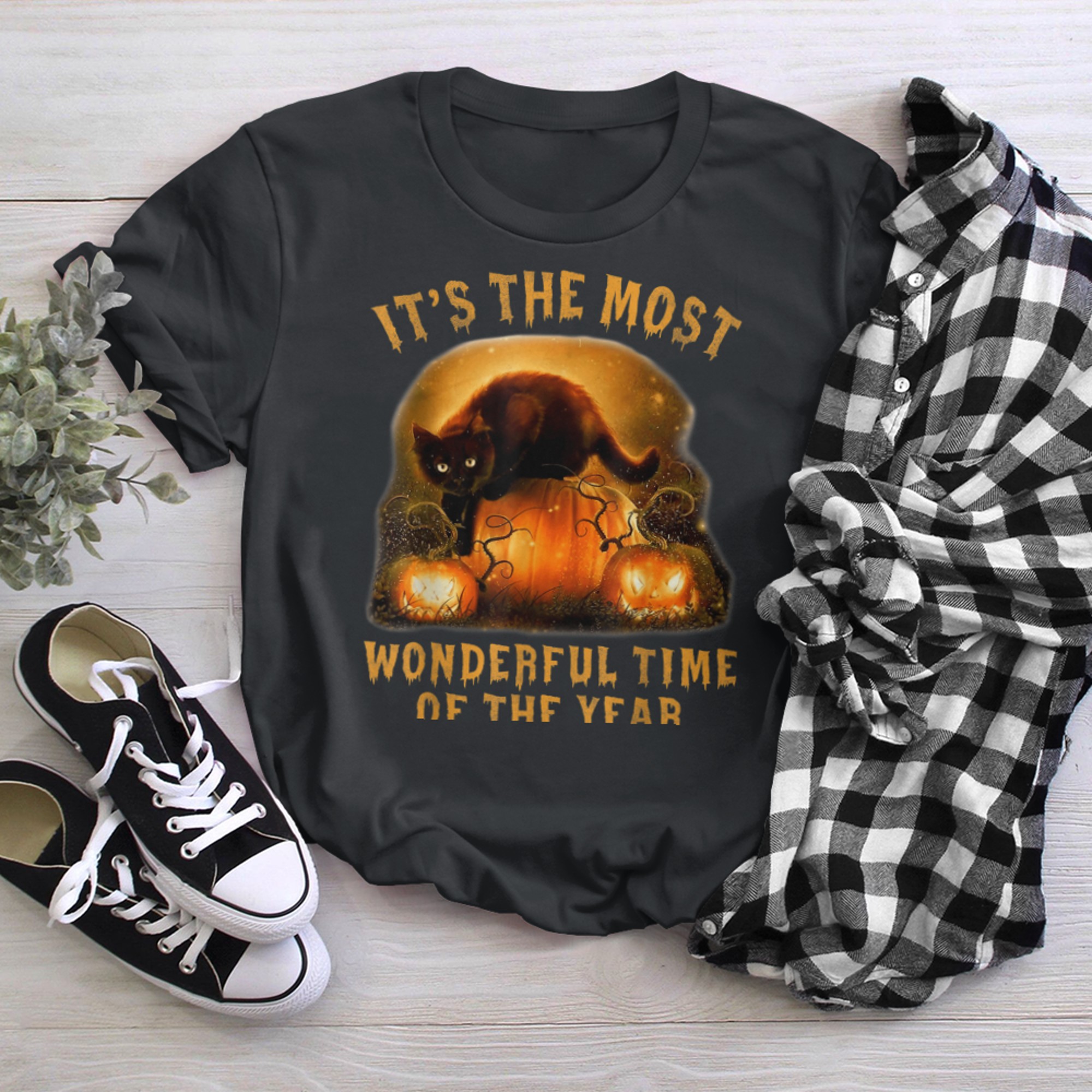 It's The Most Wonderful Time Of The Year Black Cat Halloween (21) t-shirt black