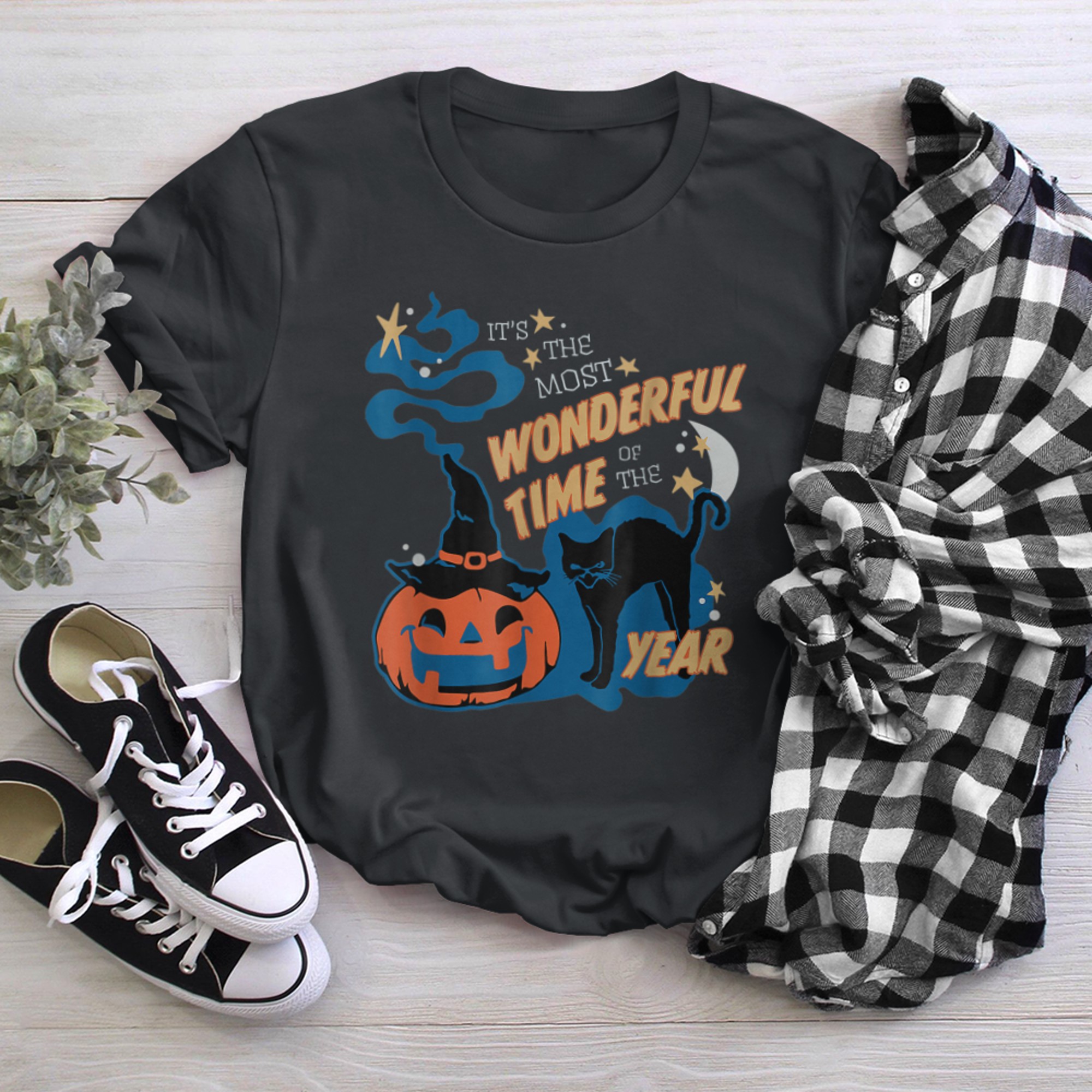 It's the Most Wonderful Time of the Year Black Cat Halloween (22) t-shirt black