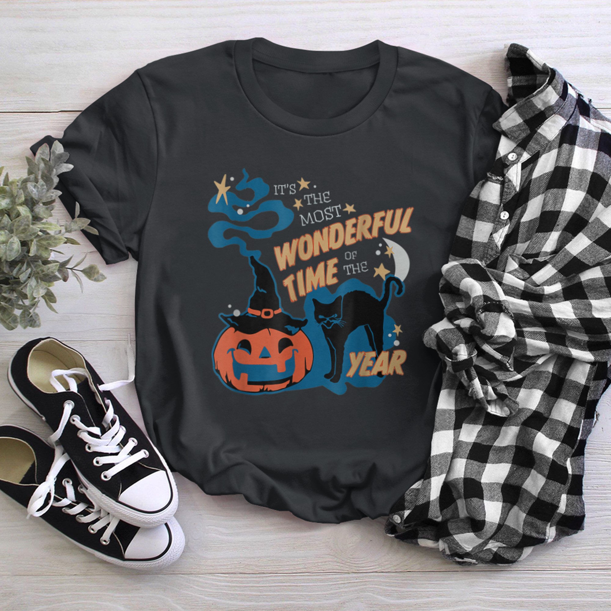 It's the Most Wonderful Time Of The Year Black Cat Halloween (25) t-shirt black