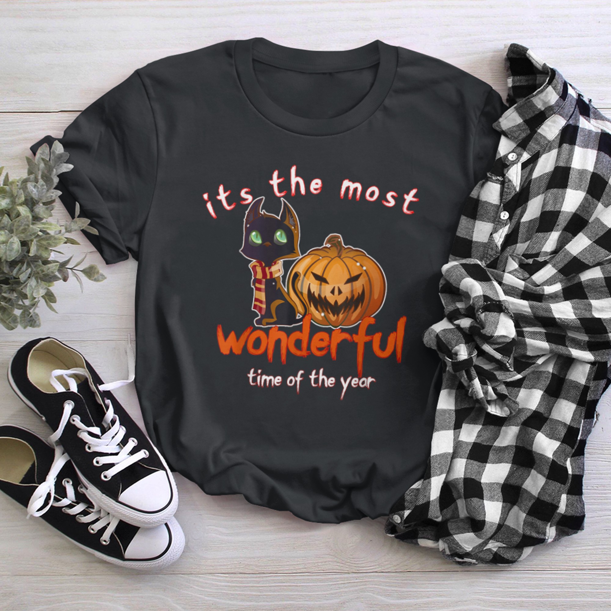 It's the most wonderful time of the year black cat halloween (30) t-shirt black