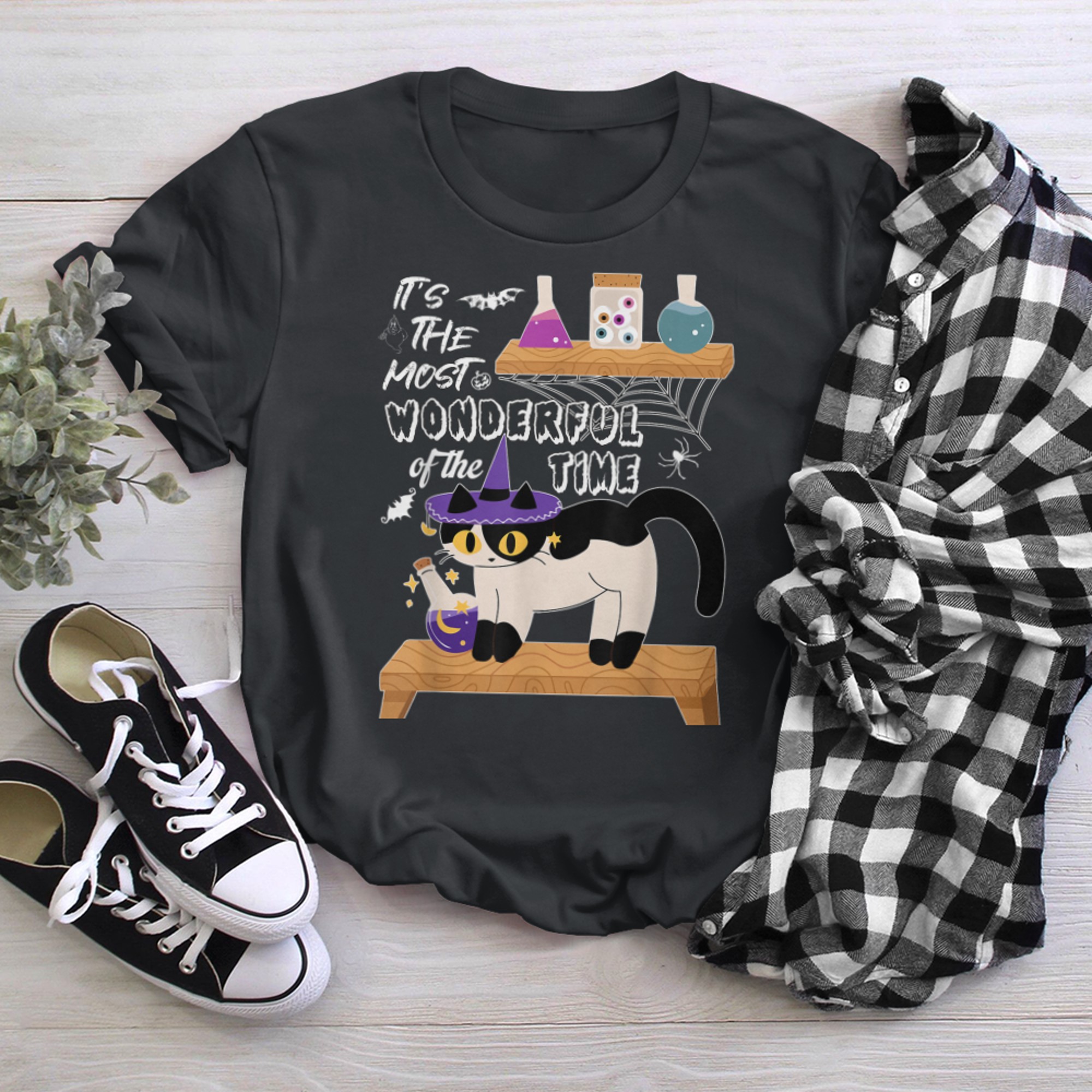 It's The Most Wonderful Time Of The Year Black Cat Halloween (34) t-shirt black