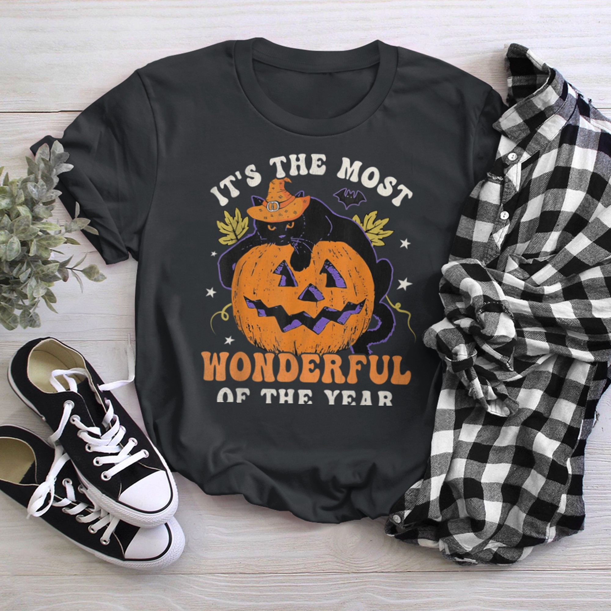 It's The Most Wonderful Time Of The Year Black Cat Halloween (36) t-shirt black