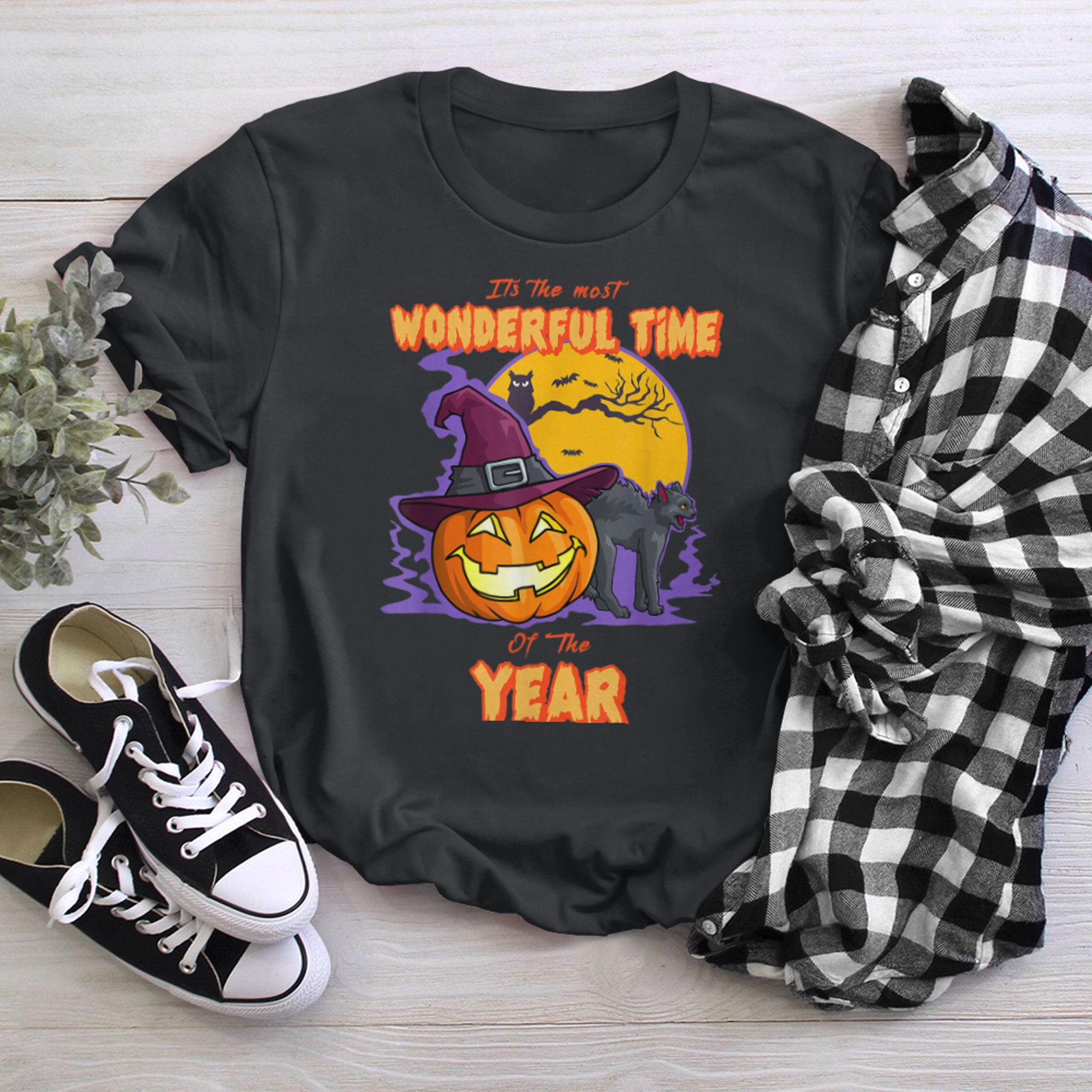 It's the Most Wonderful Time of the Year Black Cat Halloween (38) t-shirt black