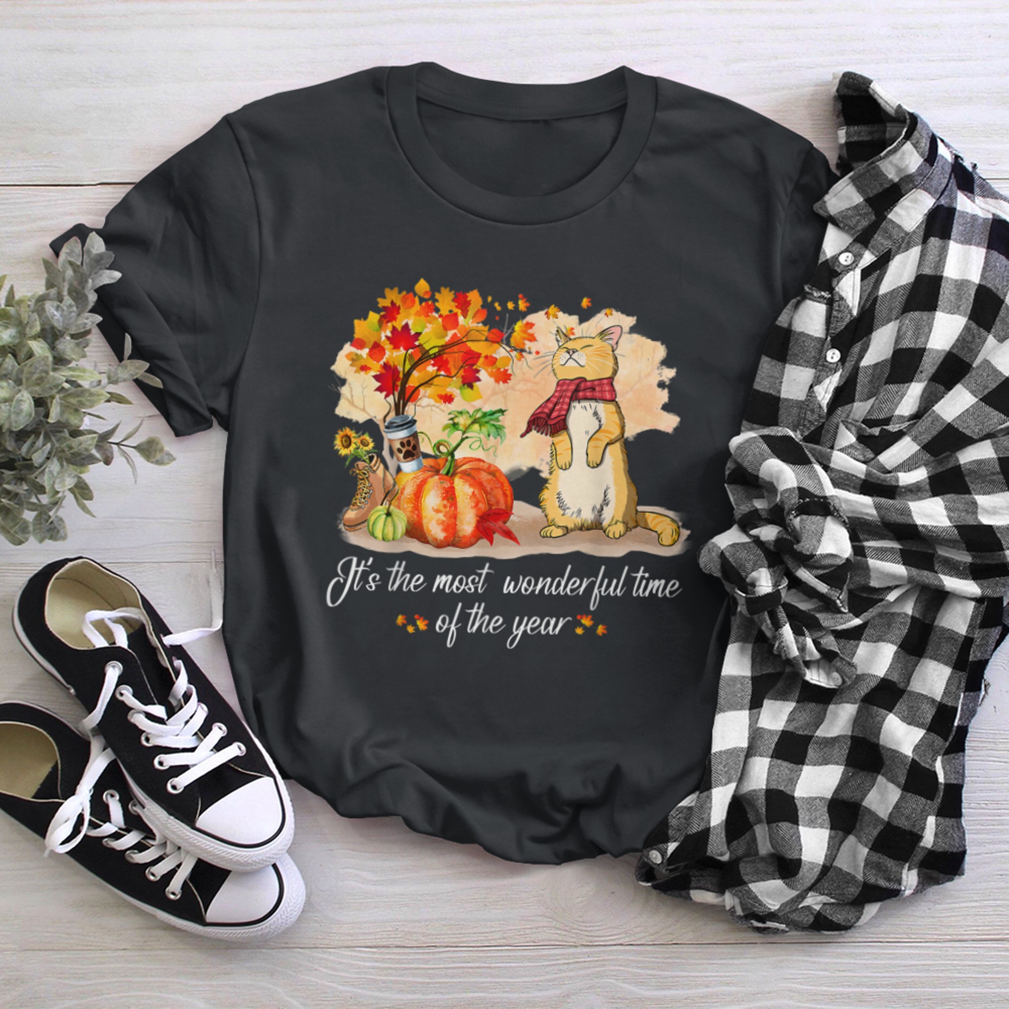 It's The Most Wonderful Time Of The Year Cat Thanksgiving (1) t-shirt black