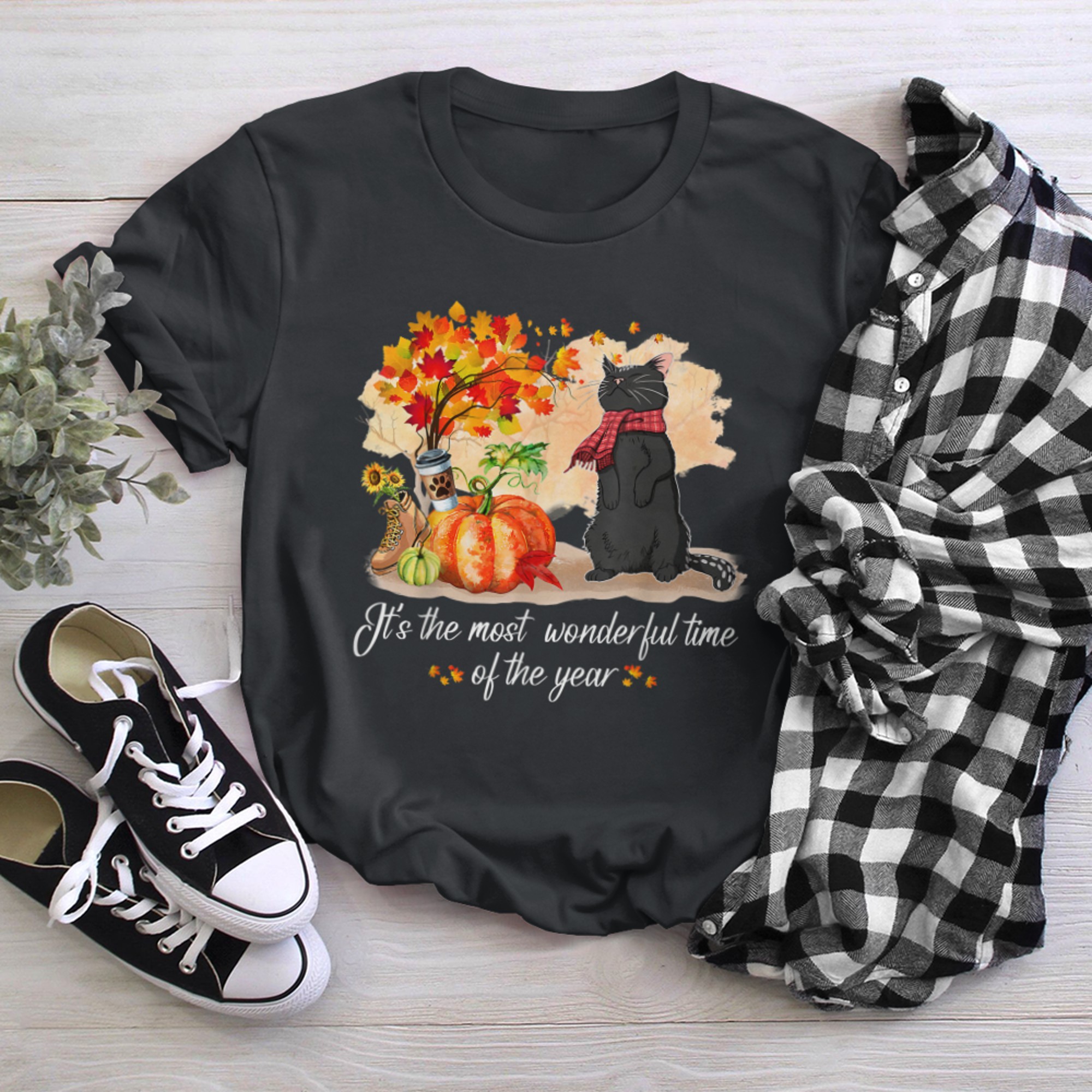 It's The Most Wonderful Time Of The Year Cat Thanksgiving t-shirt black