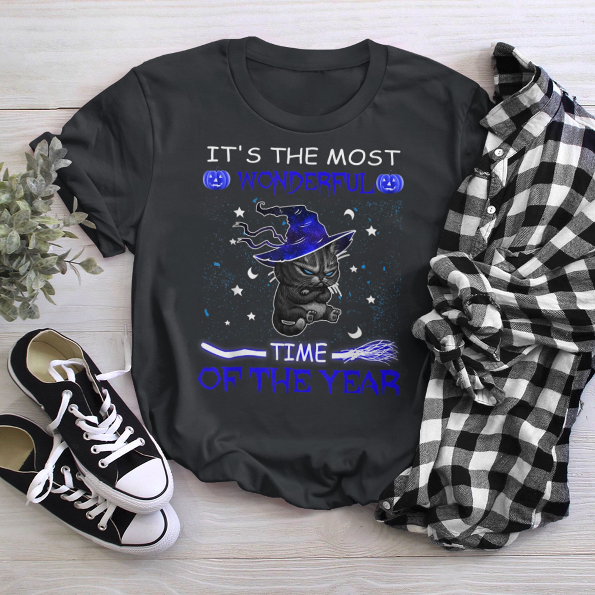 It's the Most Wonderful Time of the Year Cat Witch Costume t-shirt black