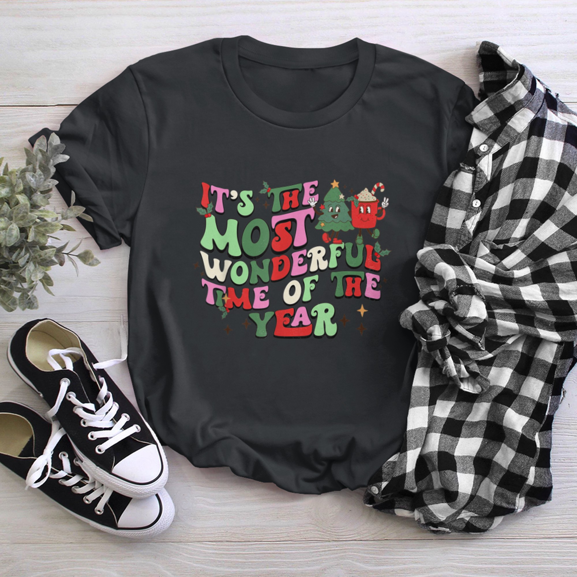 It's The Most Wonderful Time Of The Year Christmas Retro t-shirt black