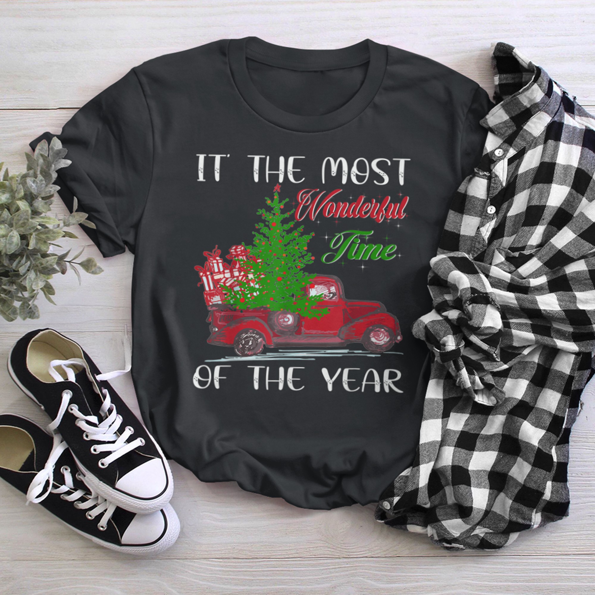 It's The Most Wonderful Time Of The Year Christmas Tree (2) t-shirt black