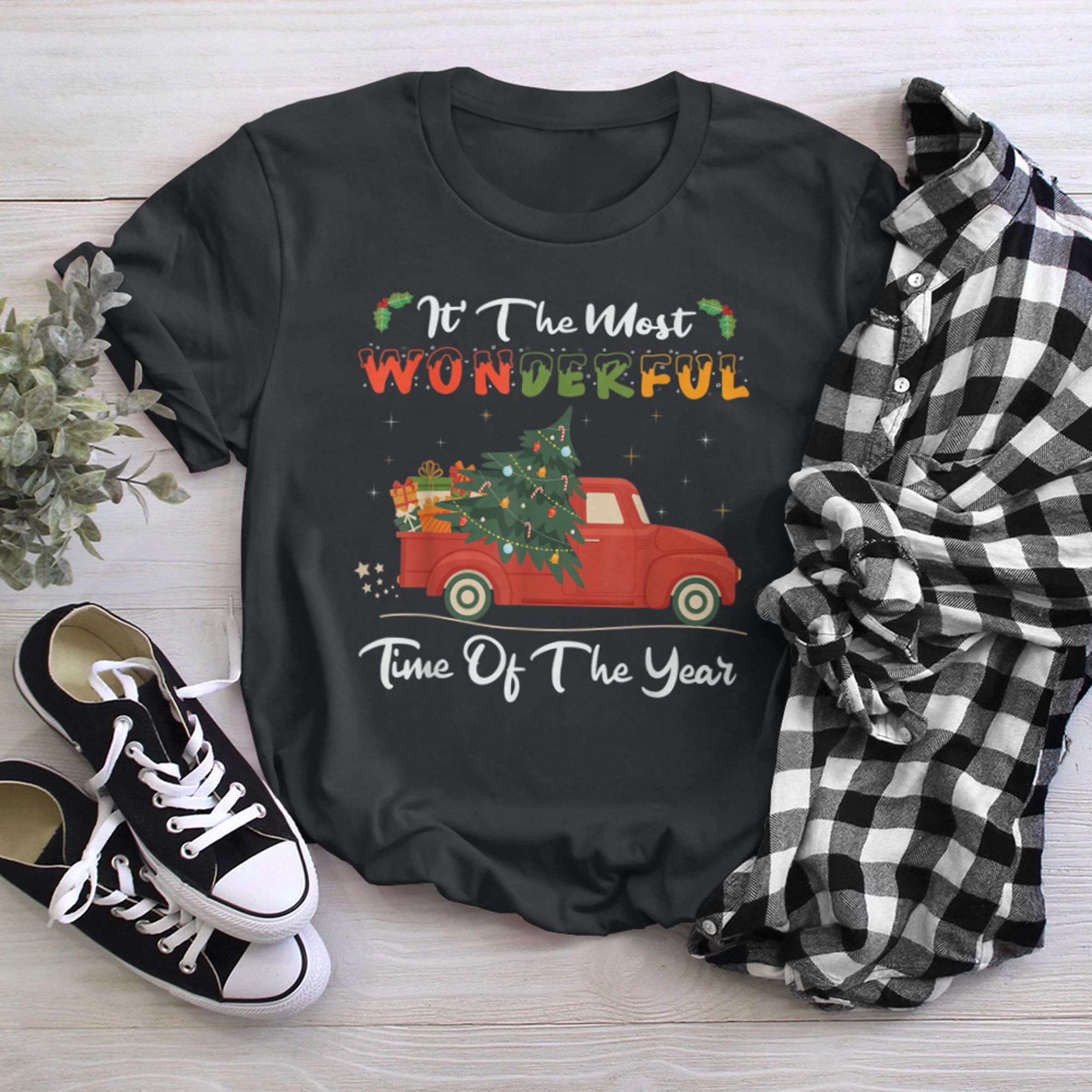 It's The Most Wonderful Time Of The Year Christmas Tree t-shirt black