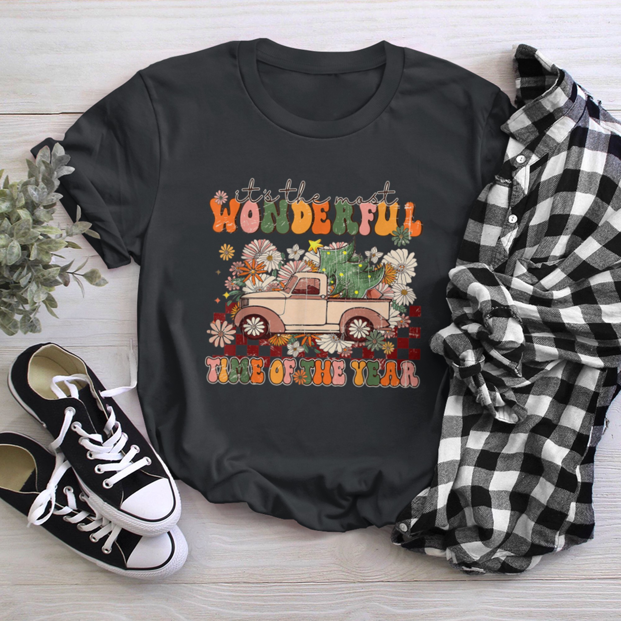 It's The Most Wonderful Time Of The Year Christmas Truck t-shirt black