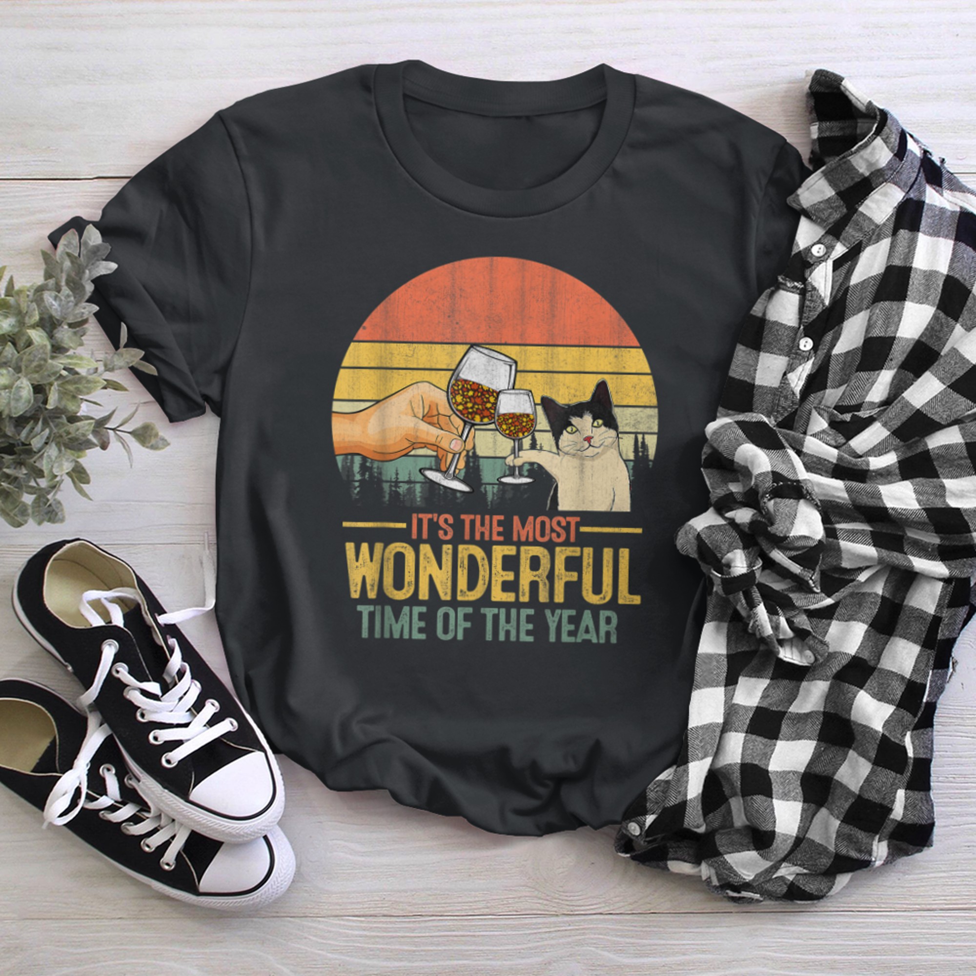 It's The Most Wonderful Time Of The Year Family Cats Autumn (2) t-shirt black