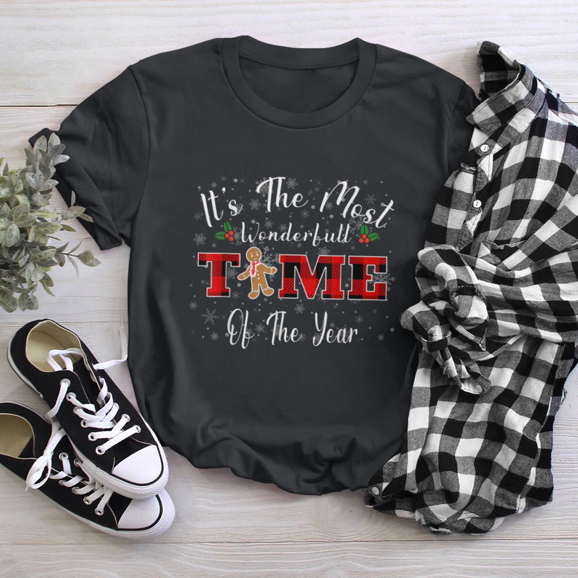 It's The Most Wonderful Time Of The Year Gingerbread Pj Xmas t-shirt black