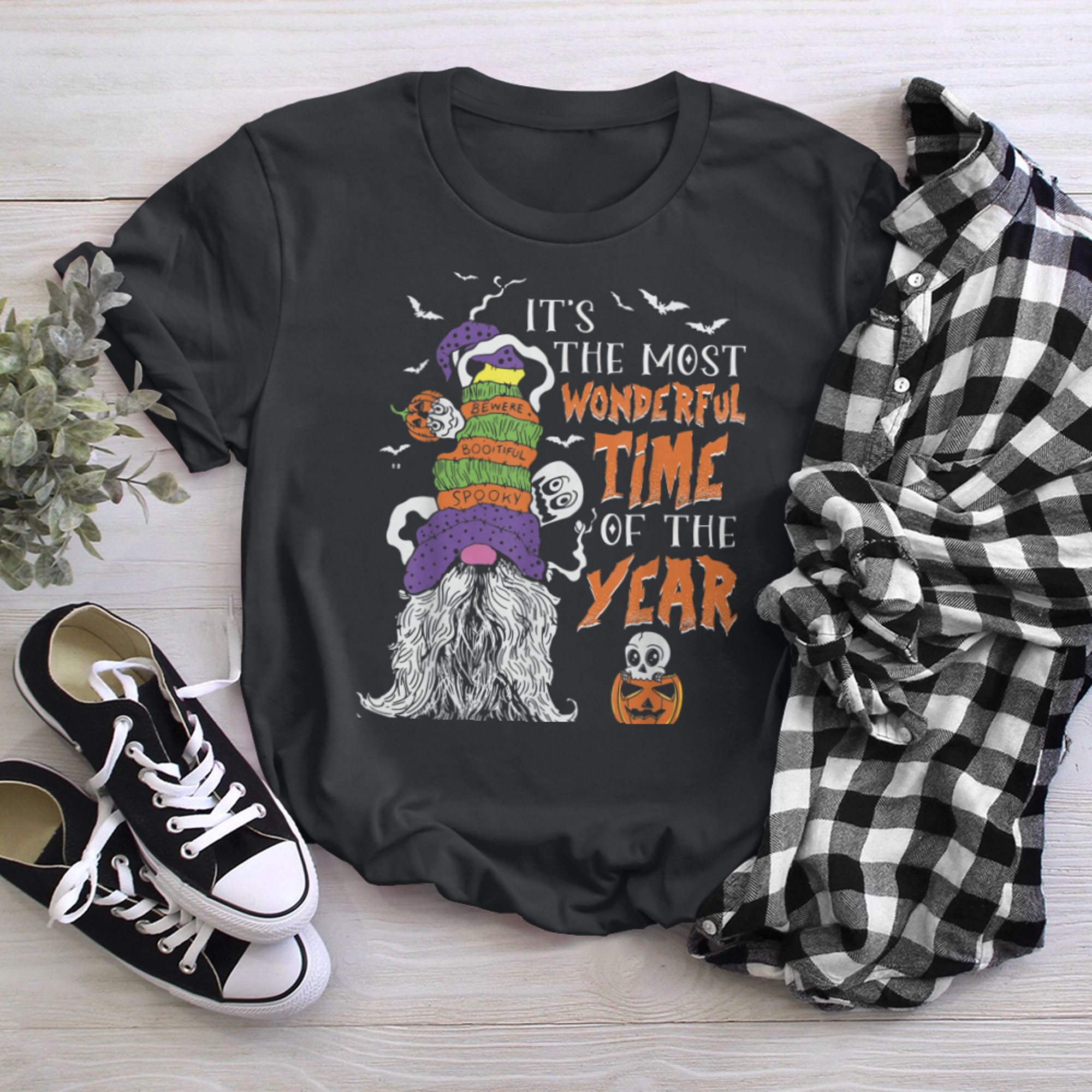 It's the Most Wonderful Time of the Year Gnome Halloween t-shirt black