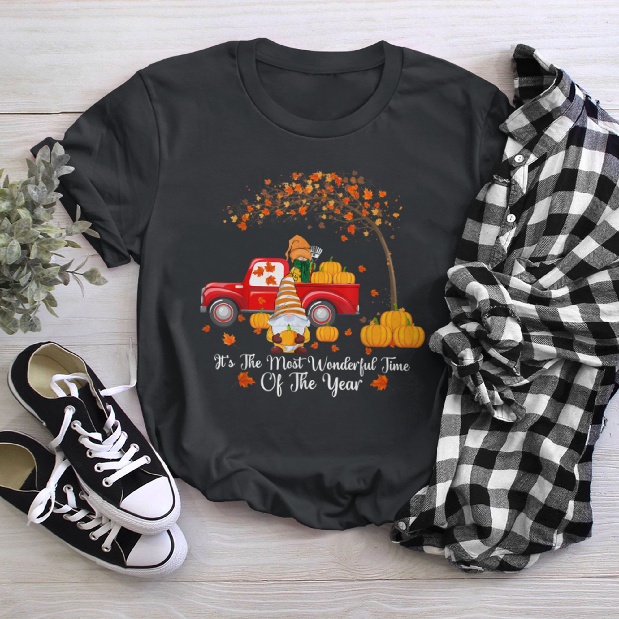 It's The Most Wonderful Time Of The Year Gnomes Autumn Fall (10) t-shirt black