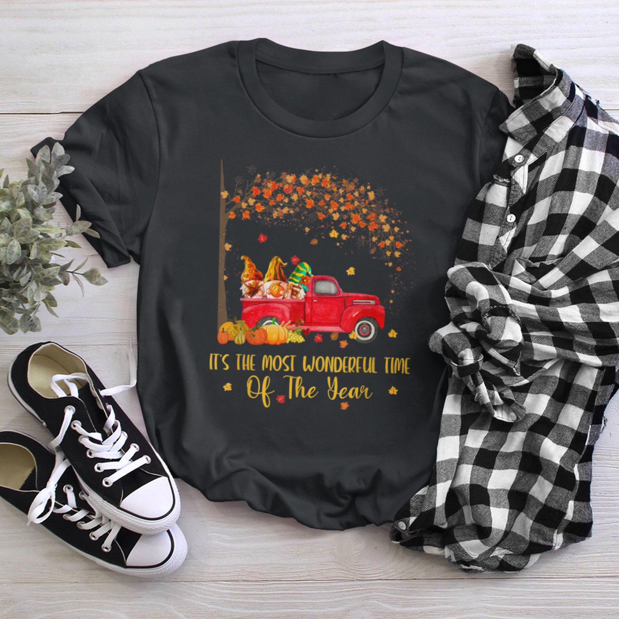 It's The Most Wonderful Time Of The Year Gnomes Autumn Fall (9) t-shirt black