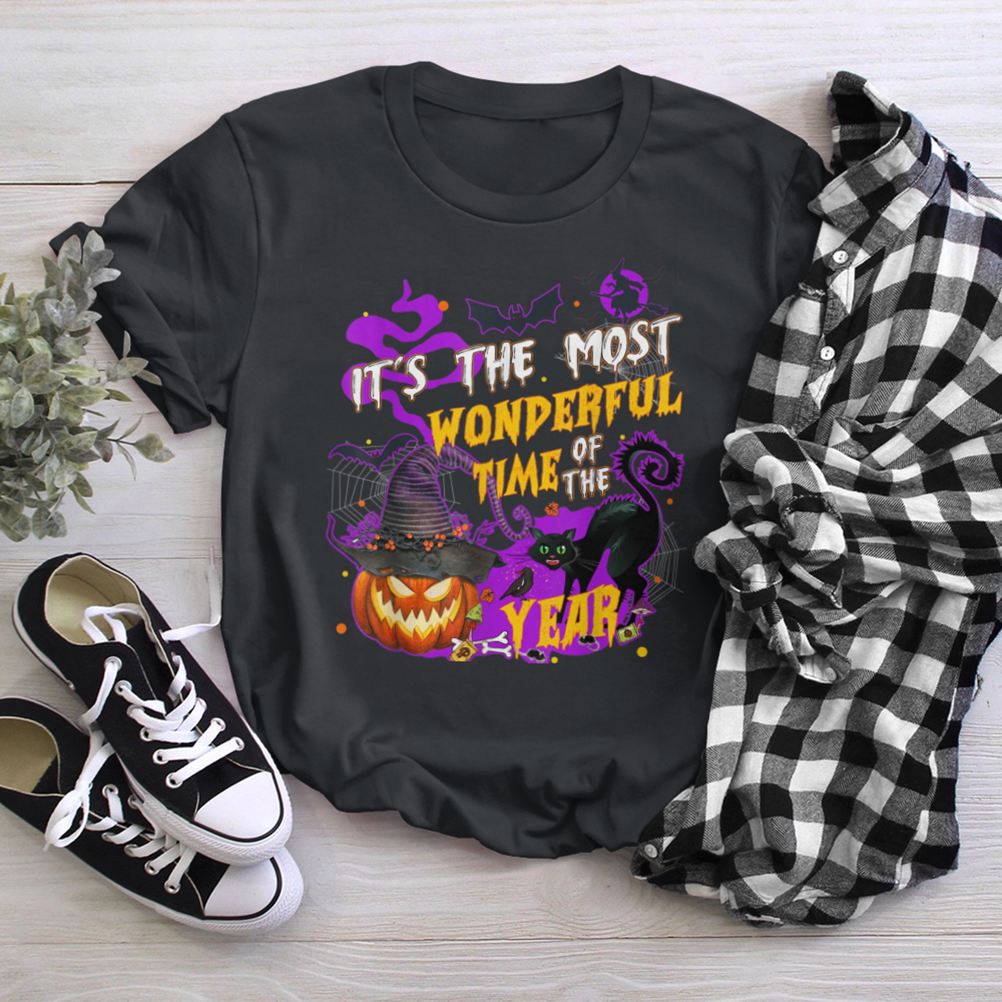 It's The Most Wonderful Time Of The Year Halloween Black Cat (6) t-shirt black