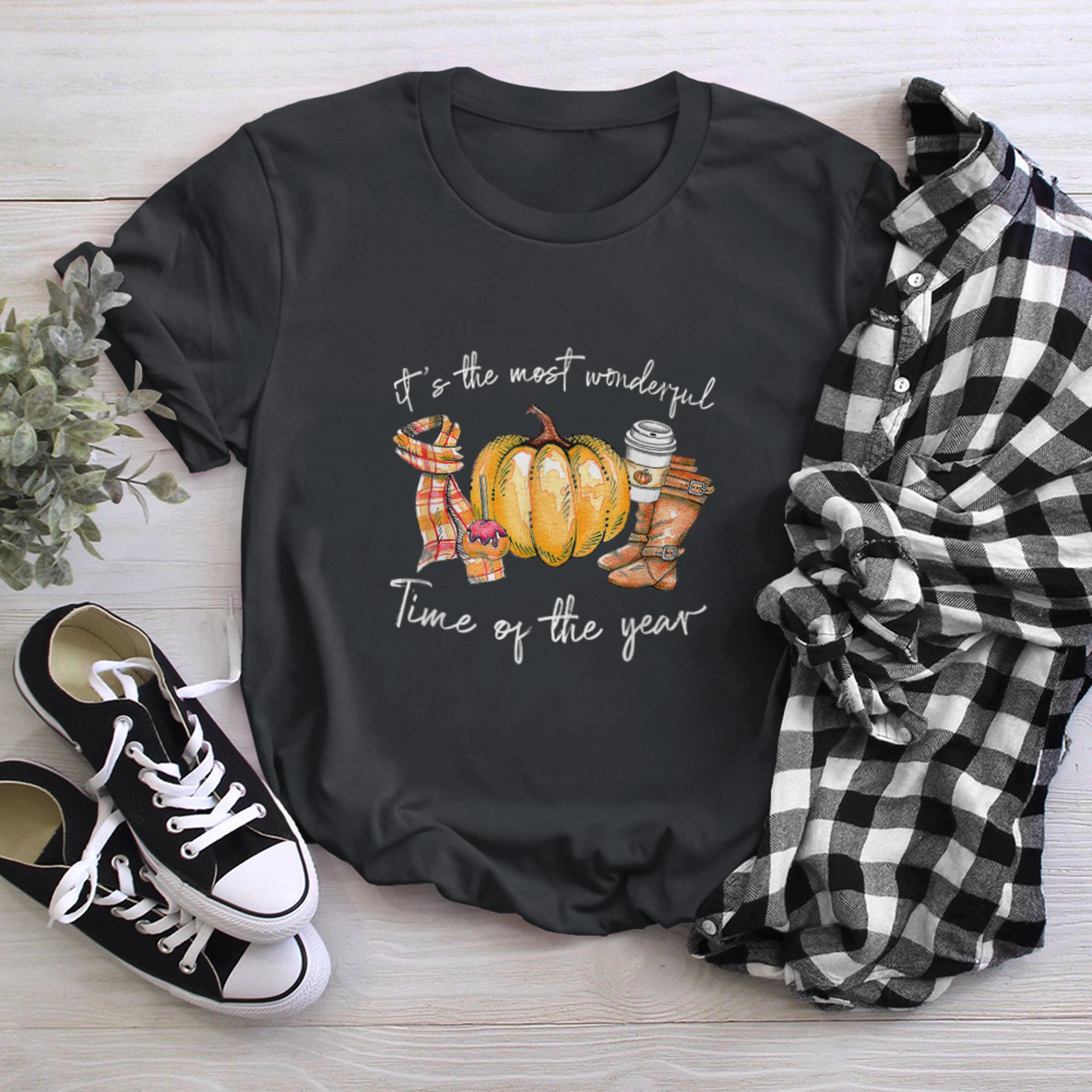 It's The Most Wonderful Time Of The Year Pumpkin Autumn Fall (7) t-shirt black