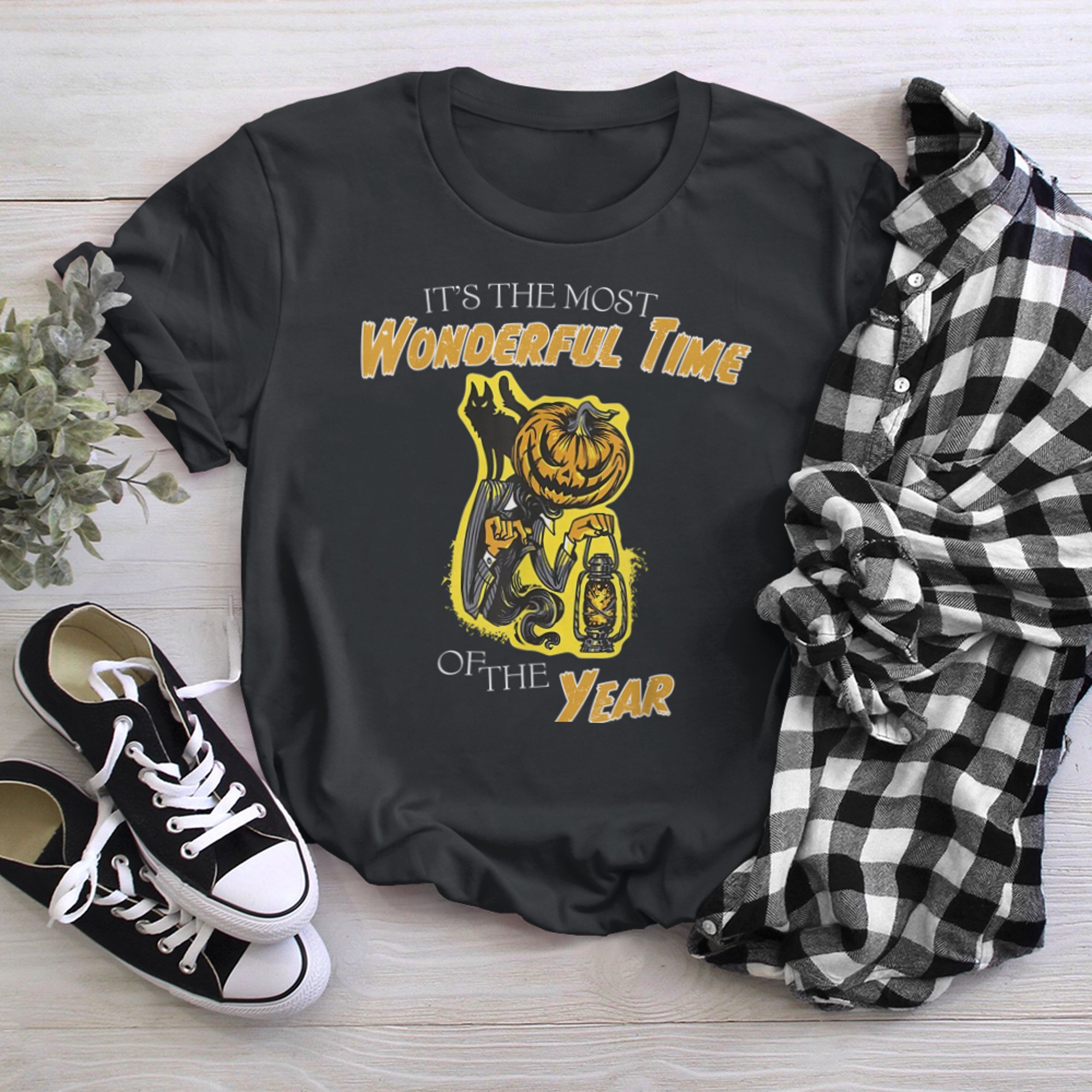 It's The Most Wonderful Time Of The Year Pumpkin Man t-shirt black