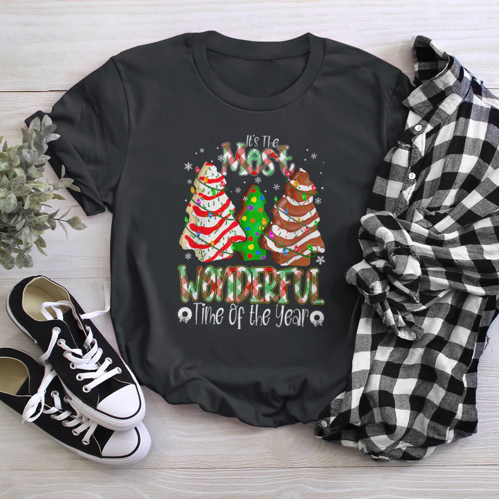 It's The Most Wonderful Time Of Year Christmas Tree Cakes t-shirt black