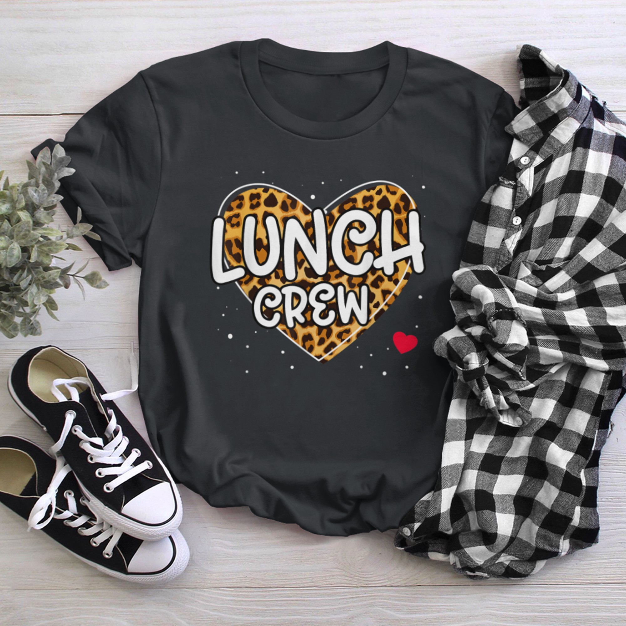 Leopard Lunch Crew Group Matching School Cafeteria Squad (3) t-shirt black