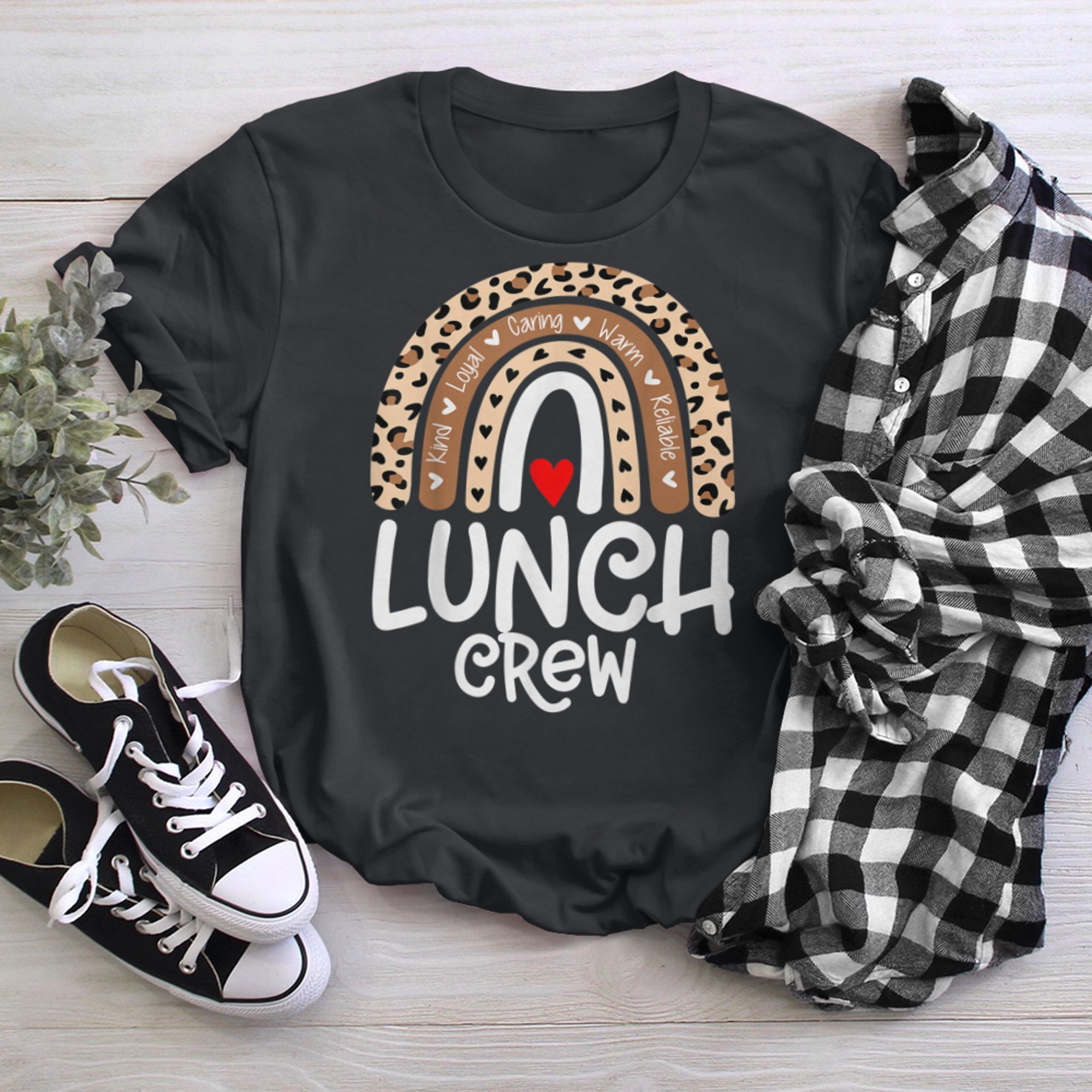 Leopard Lunch Crew Group Matching School Cafeteria Squad (4) t-shirt black