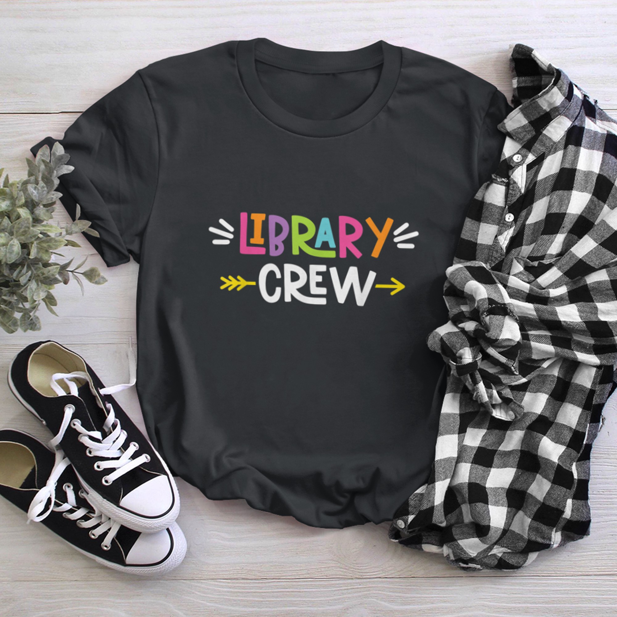 Library Crew Teacher First Day Of School Back To School t-shirt black