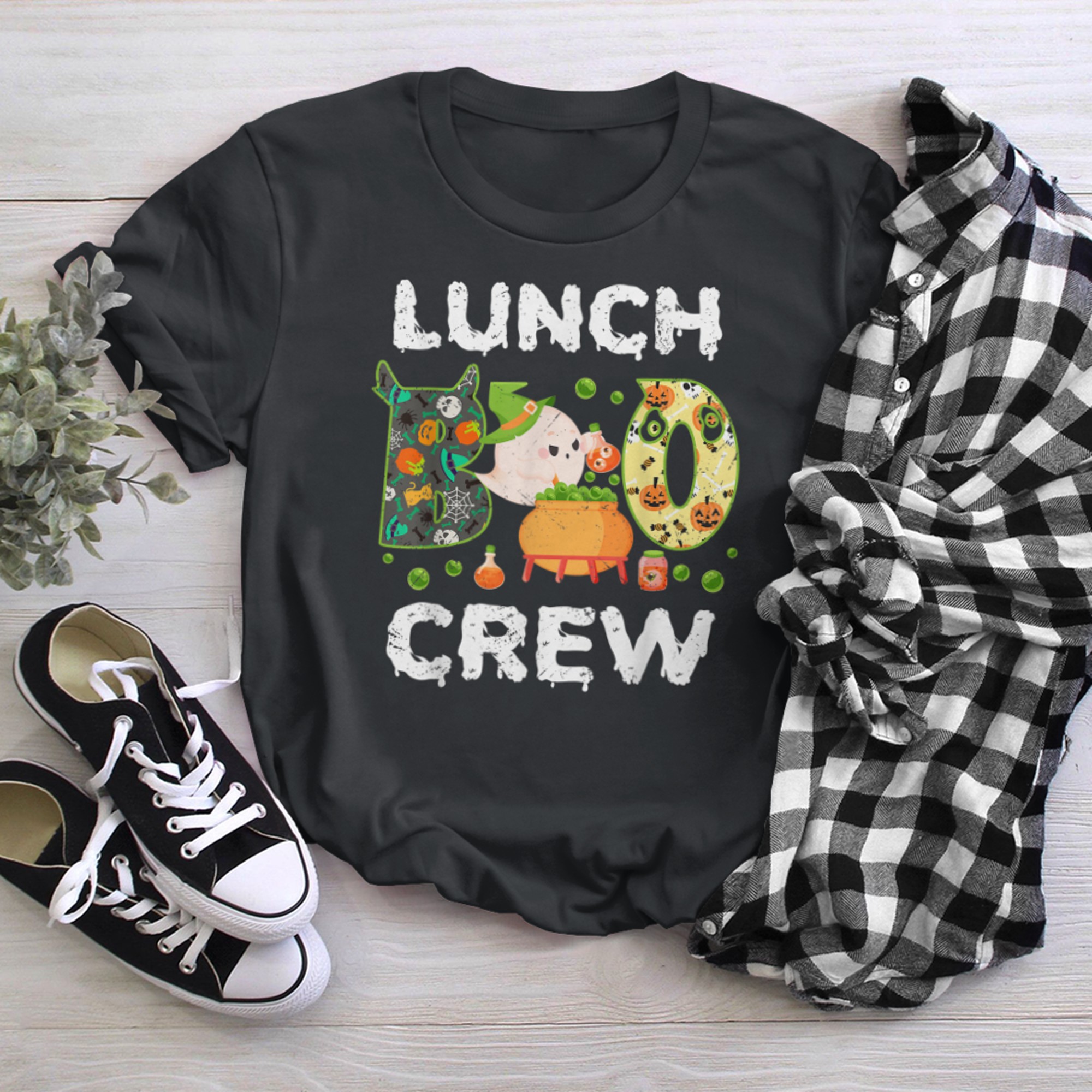 Lunch Lady Boo Crew Halloween Cafeteria Worker Matching t-shirt black