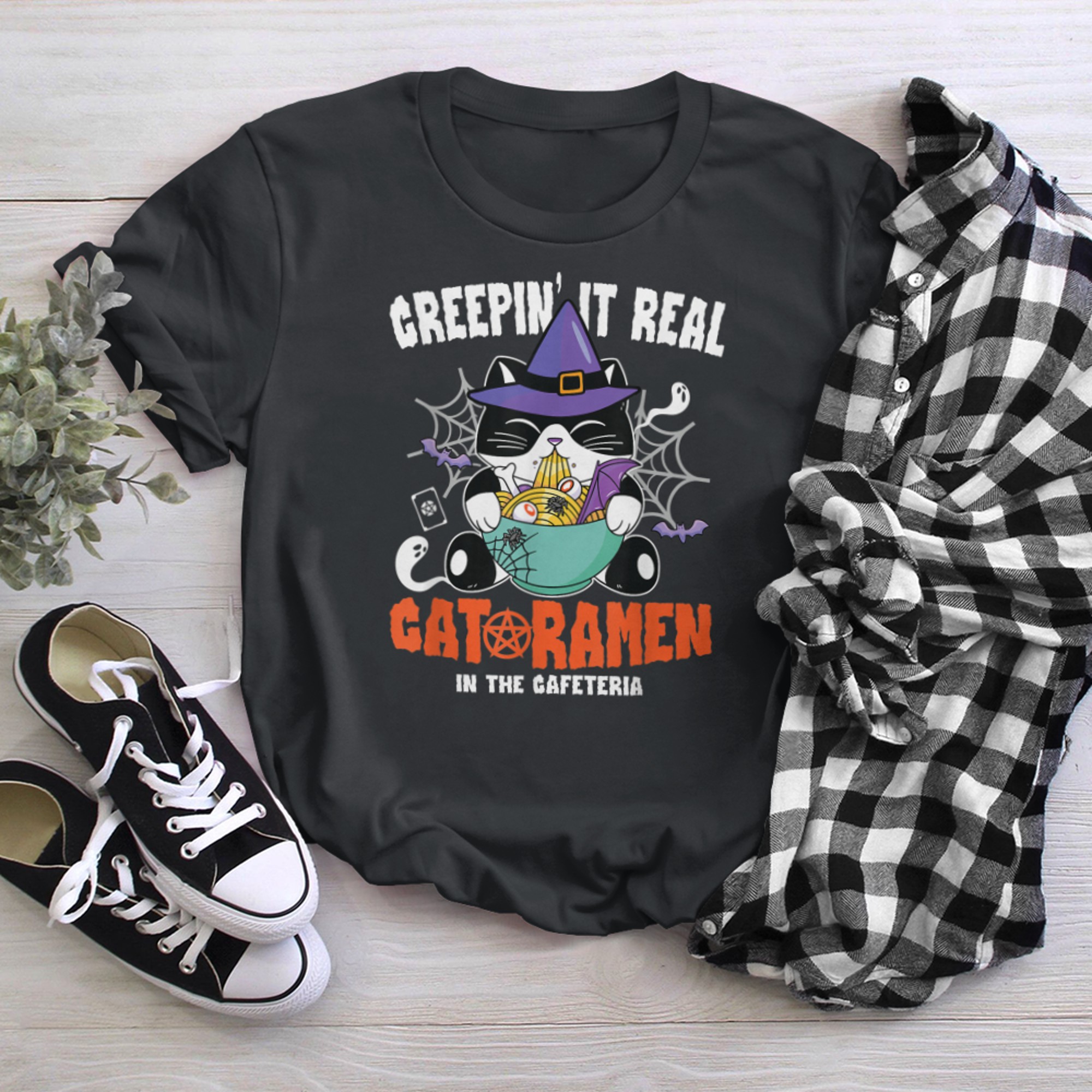 Lunch Lady Cafeteria Crew Creepin' it Real for Canteen Ramen (1) t-shirt black