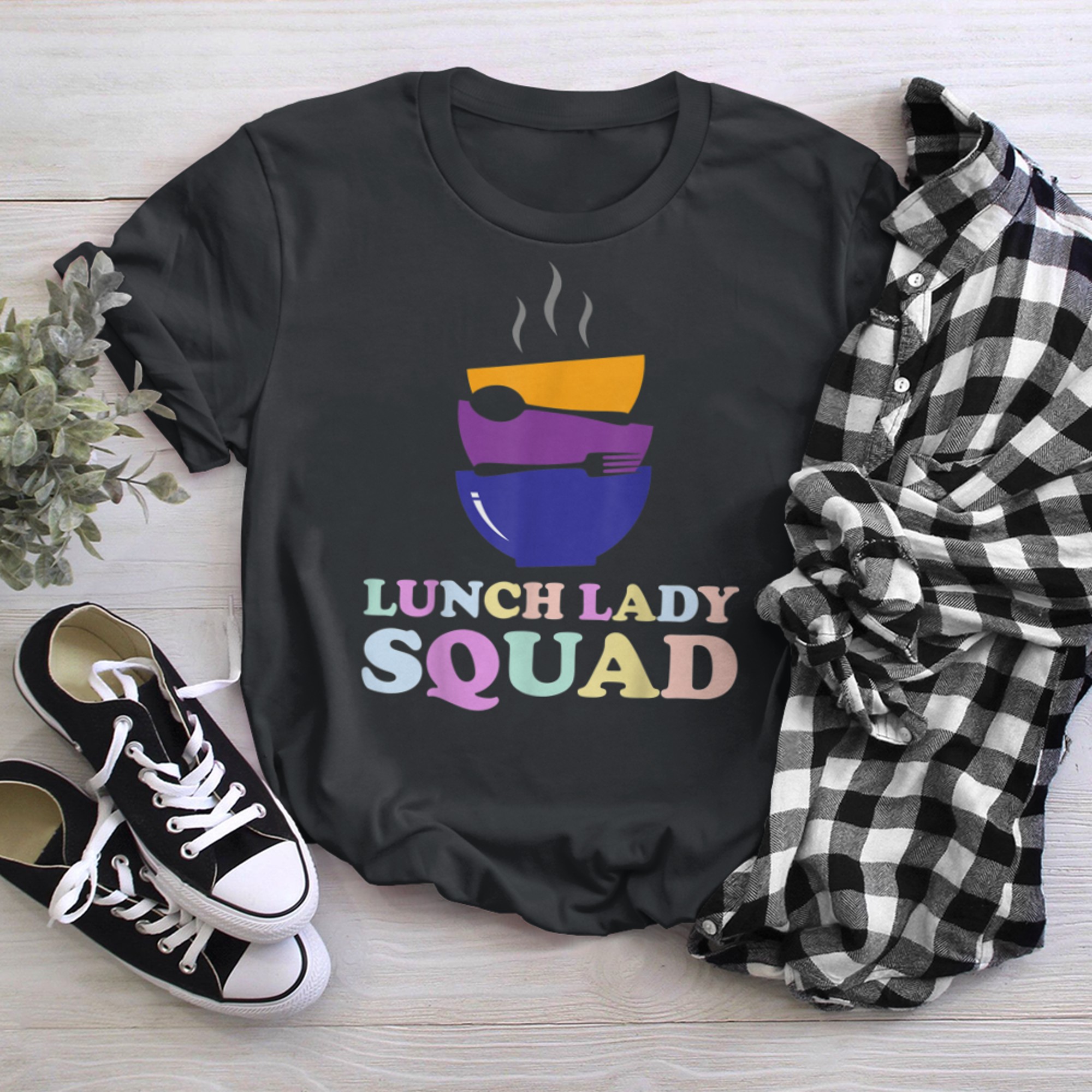 Lunch Lady Cafeteria Crew Squad School Lunch Ladies Squad (1) t-shirt black