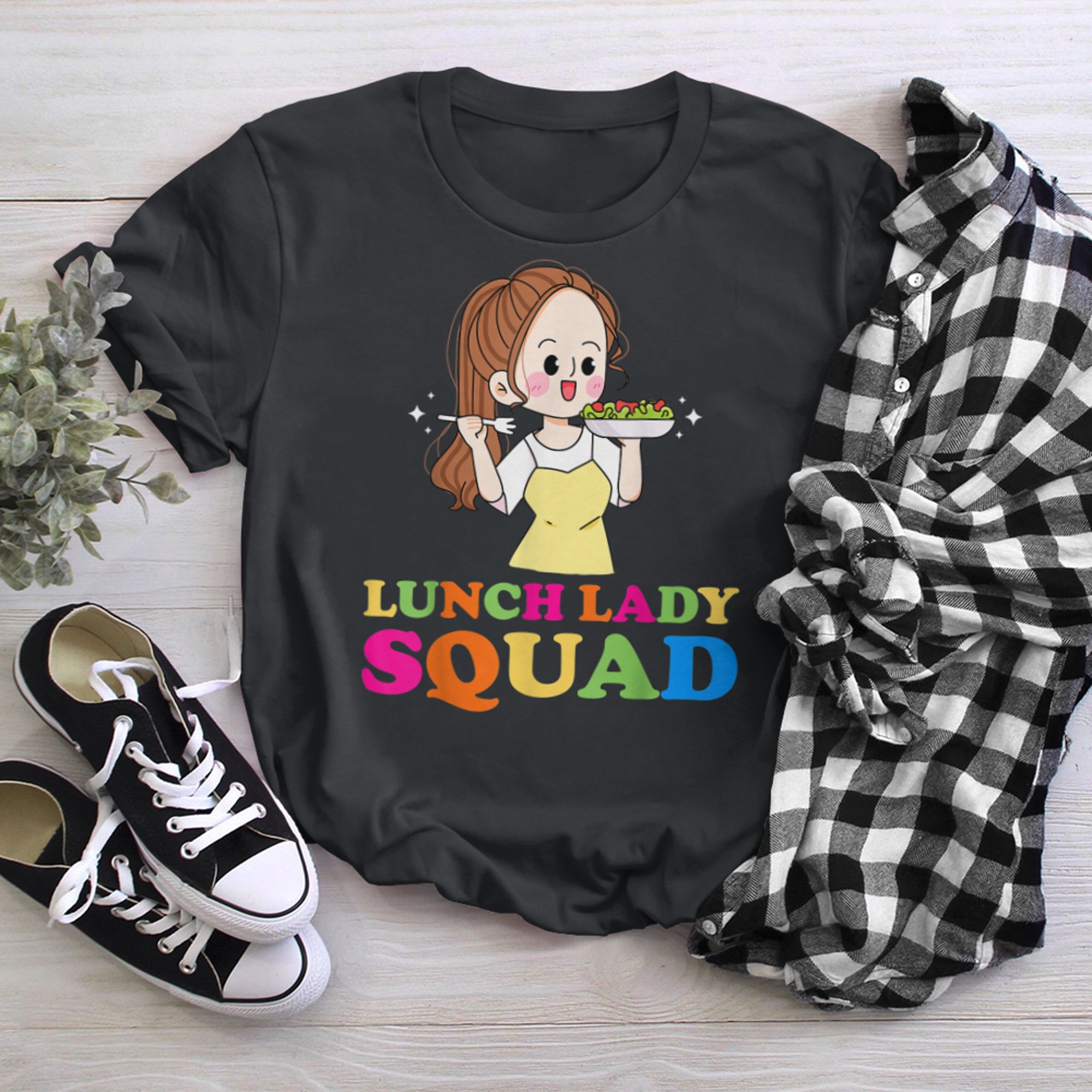 Lunch Lady Cafeteria Crew Squad School Lunch Ladies Squad (3) t-shirt black