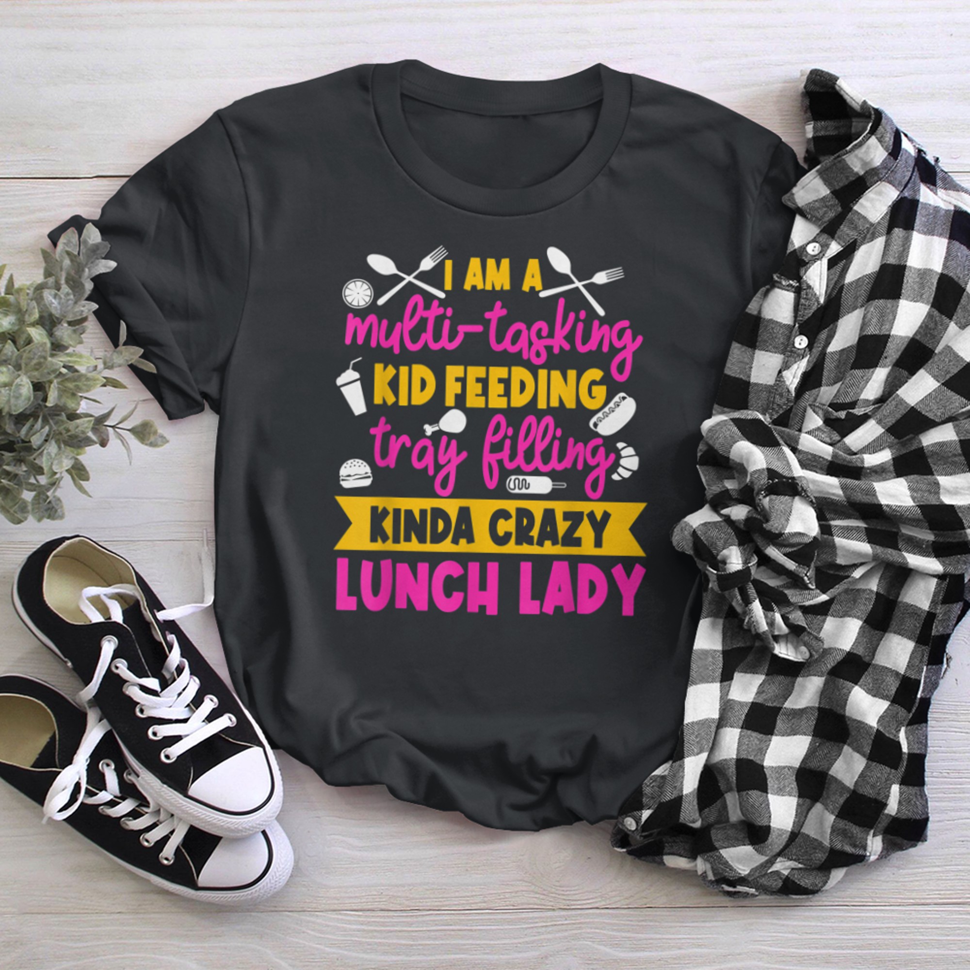 Lunch Lady Cafeteria School Food Service Crew Kitchen Staff (1) t-shirt black