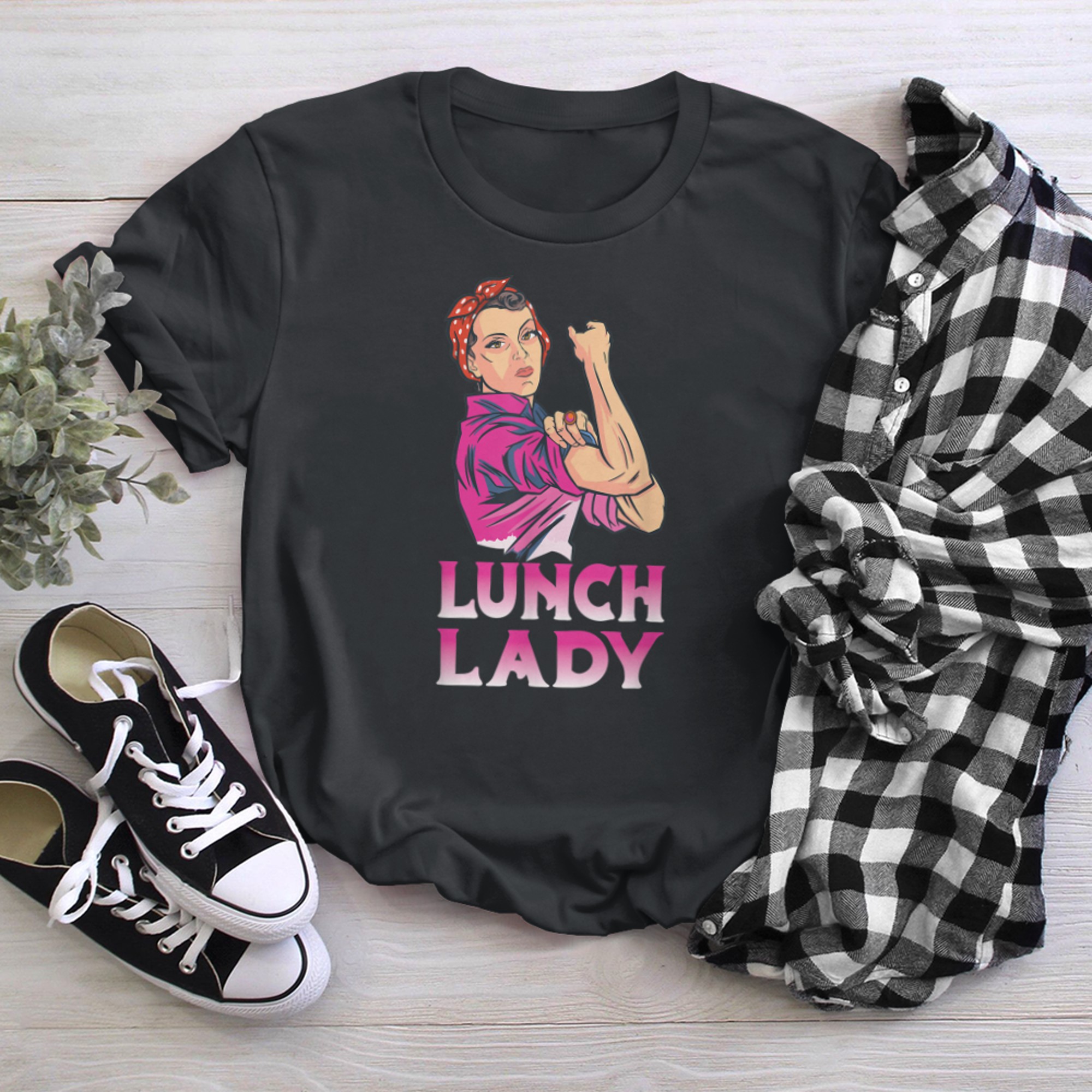 Lunch Lady for School Cafeteria Crew t-shirt black