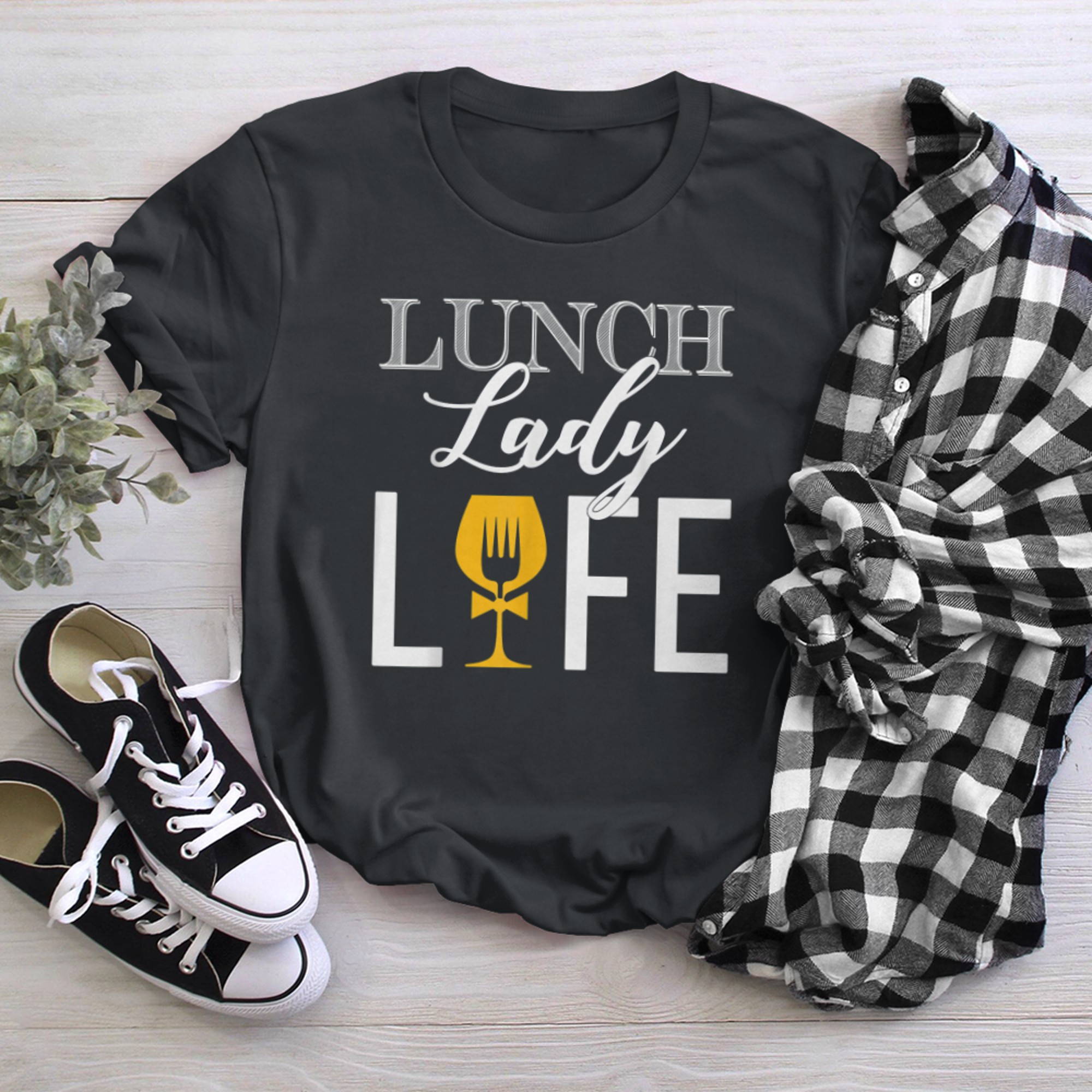 Lunch Lady Life Cafeteria Crew Food Service Squad School t-shirt black