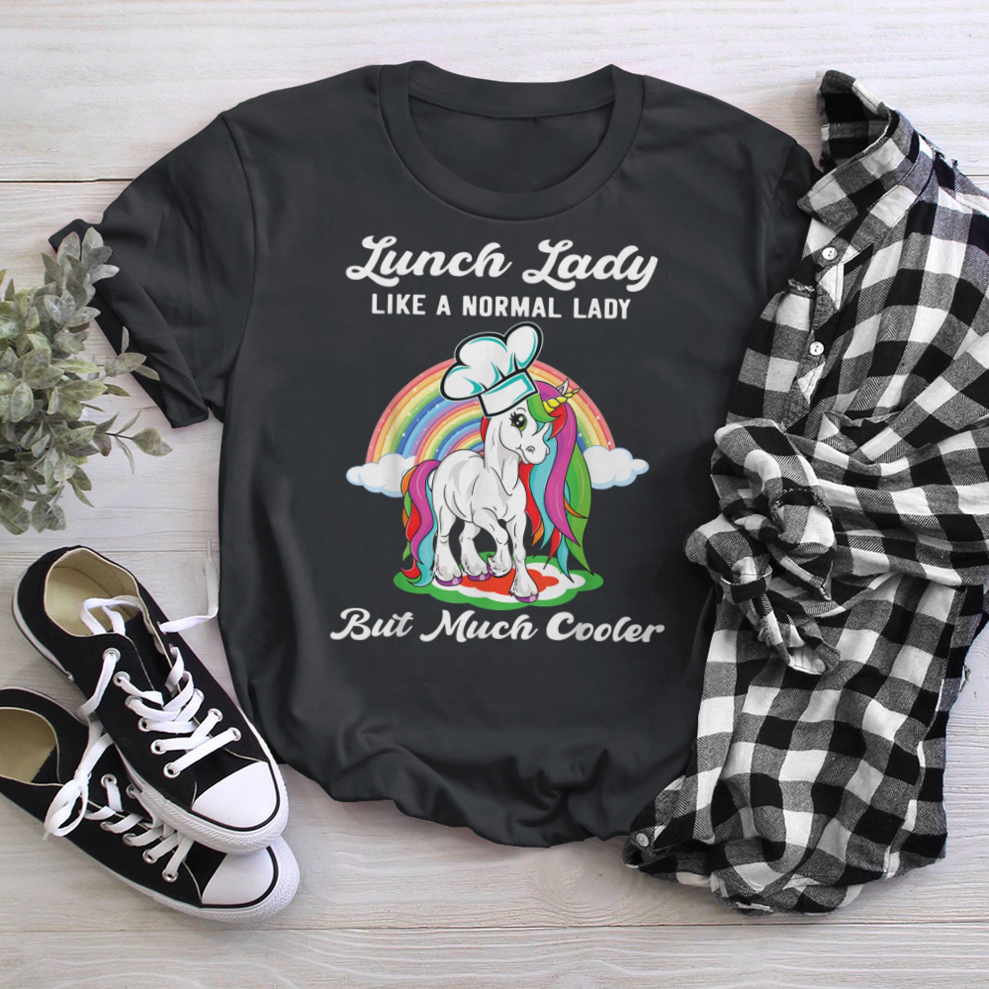 Lunch lady like a normal lady funny school cafeteria Crew t-shirt black