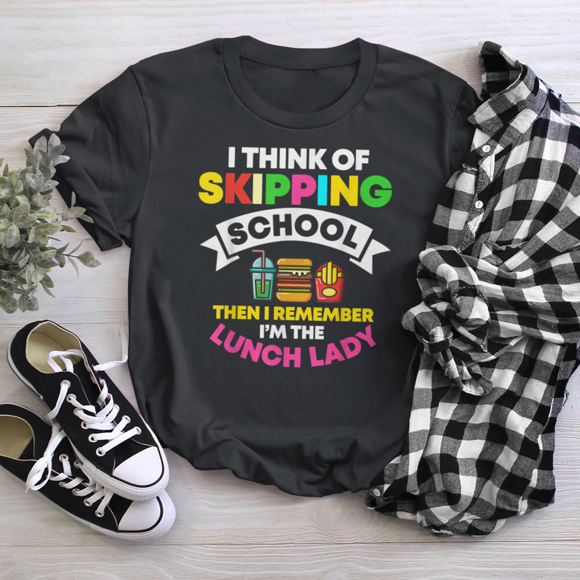 Lunch Lady School Cook Food Service Worker Cafeteria Crew t-shirt black