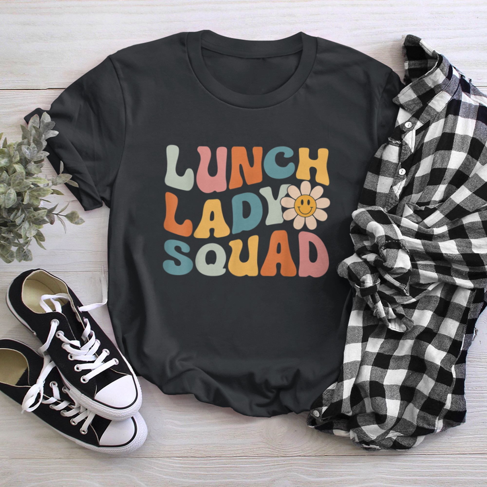 Lunch Lady Squad - Retro Lunch Ladies Rock Cafeteria Crew t-shirt black