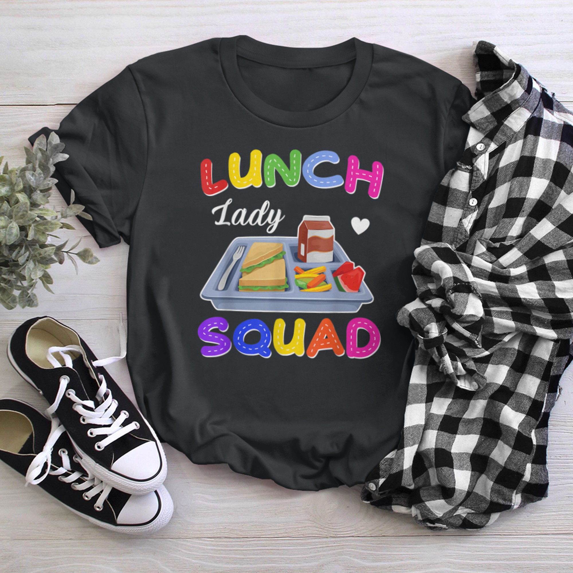 Lunch Lady Squad Cafeteria Crew Cooking Worker Cute t-shirt black