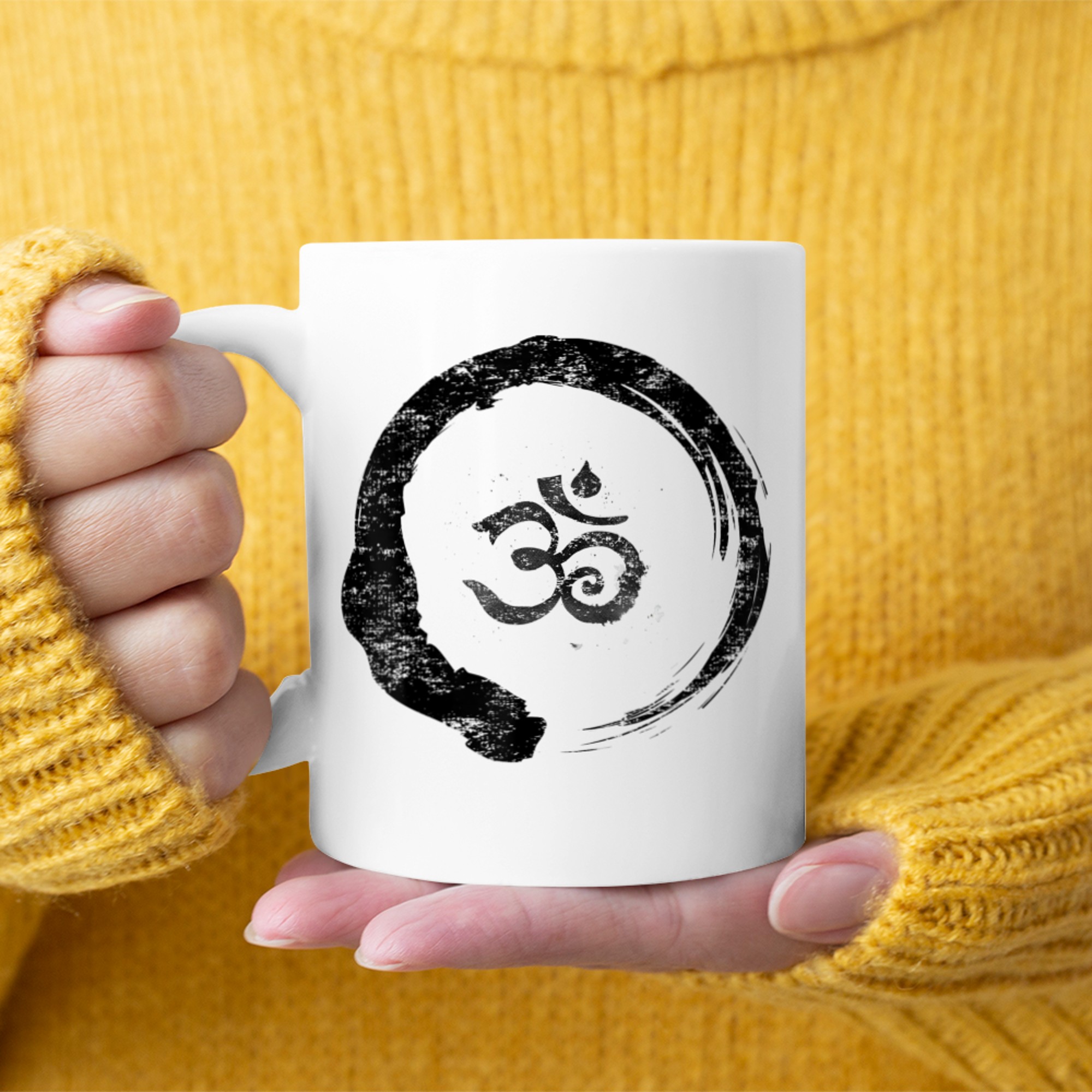 Om Symbol Meditation Tee Pilates Yoga Lover (4) mug white