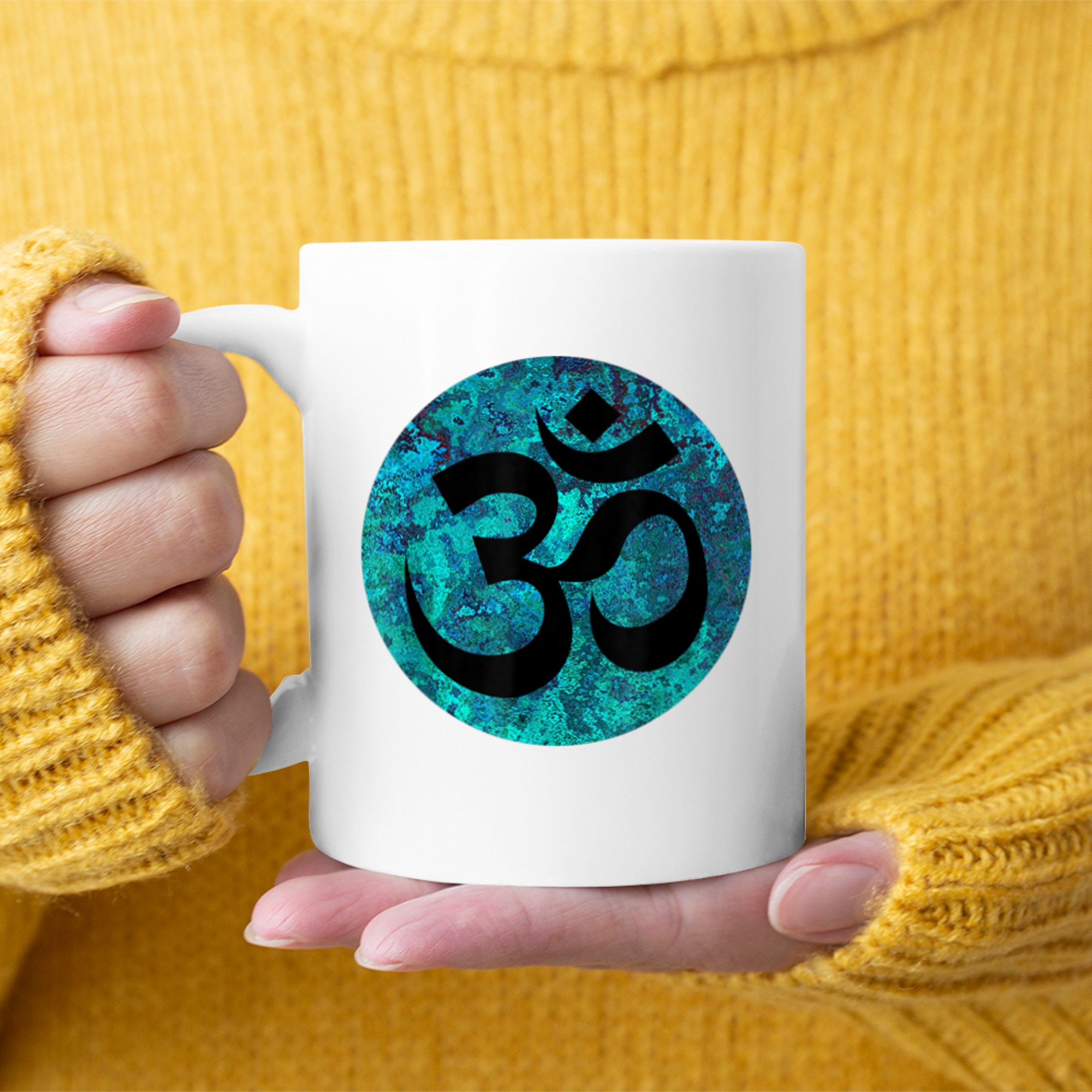 Pretty Om Symbol Namaste Yoga Spiritual Yoga Peace mug white