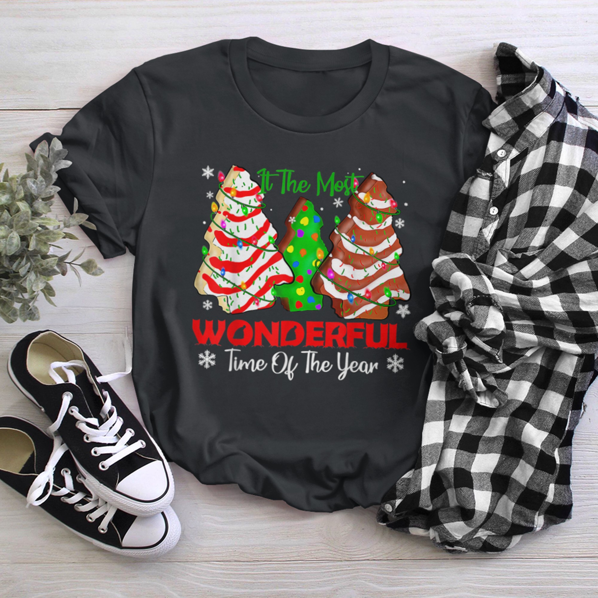 The Most Wonderful Christmas Snack Cake Time Of The Year t-shirt black