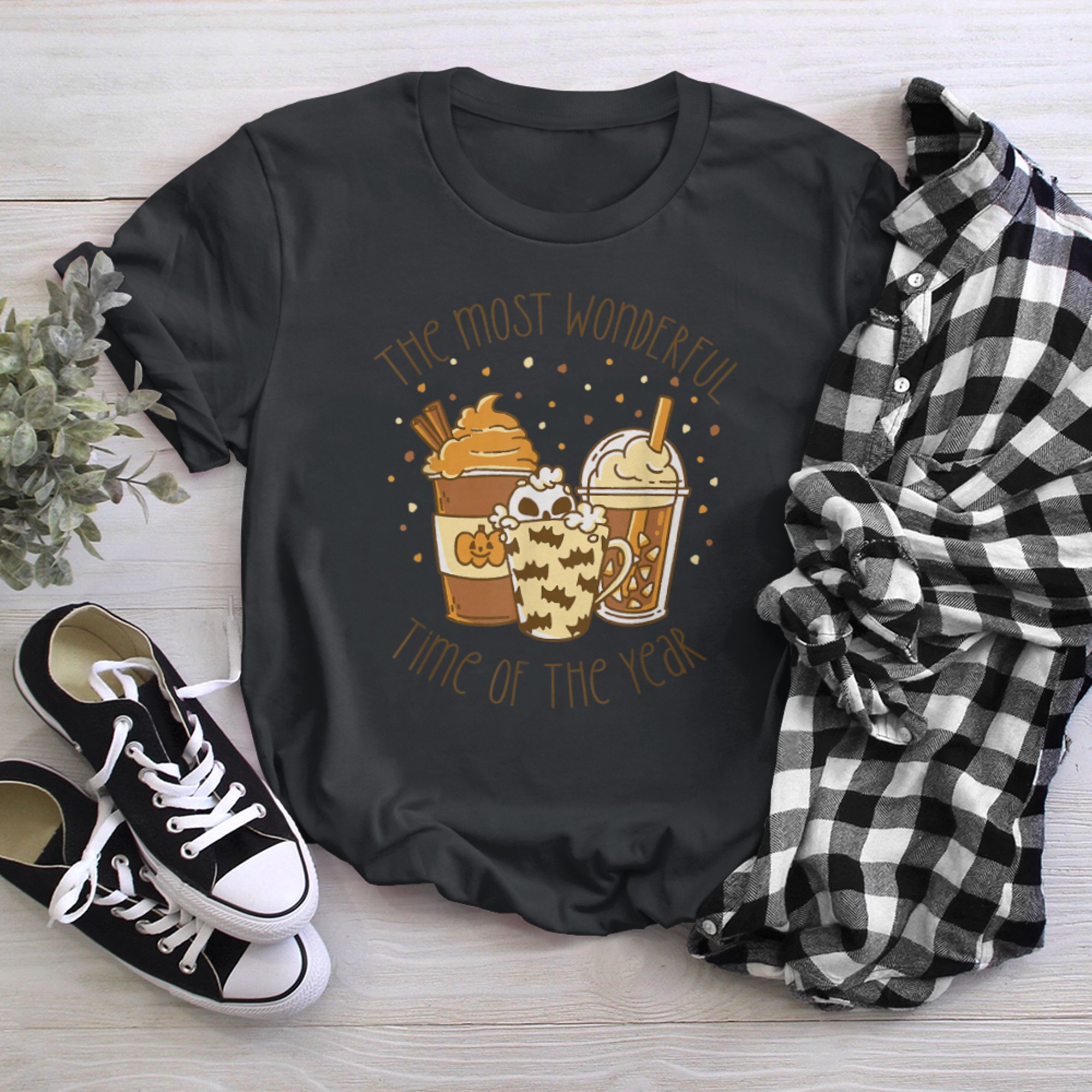 THE MOST WONDERFUL TIME OF THE YEAR Halloween Coffee Meme t-shirt black