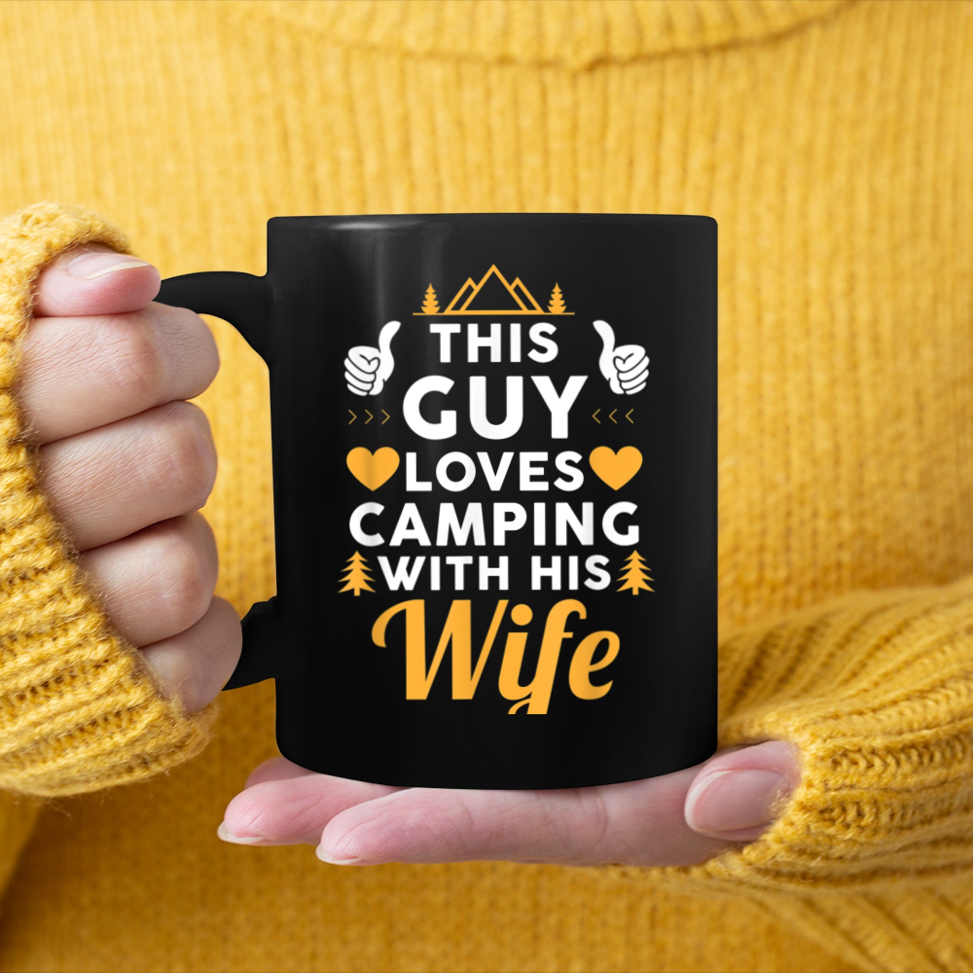 This Guy Loves Camping With His Wife Funny Camping T Shirt mug black